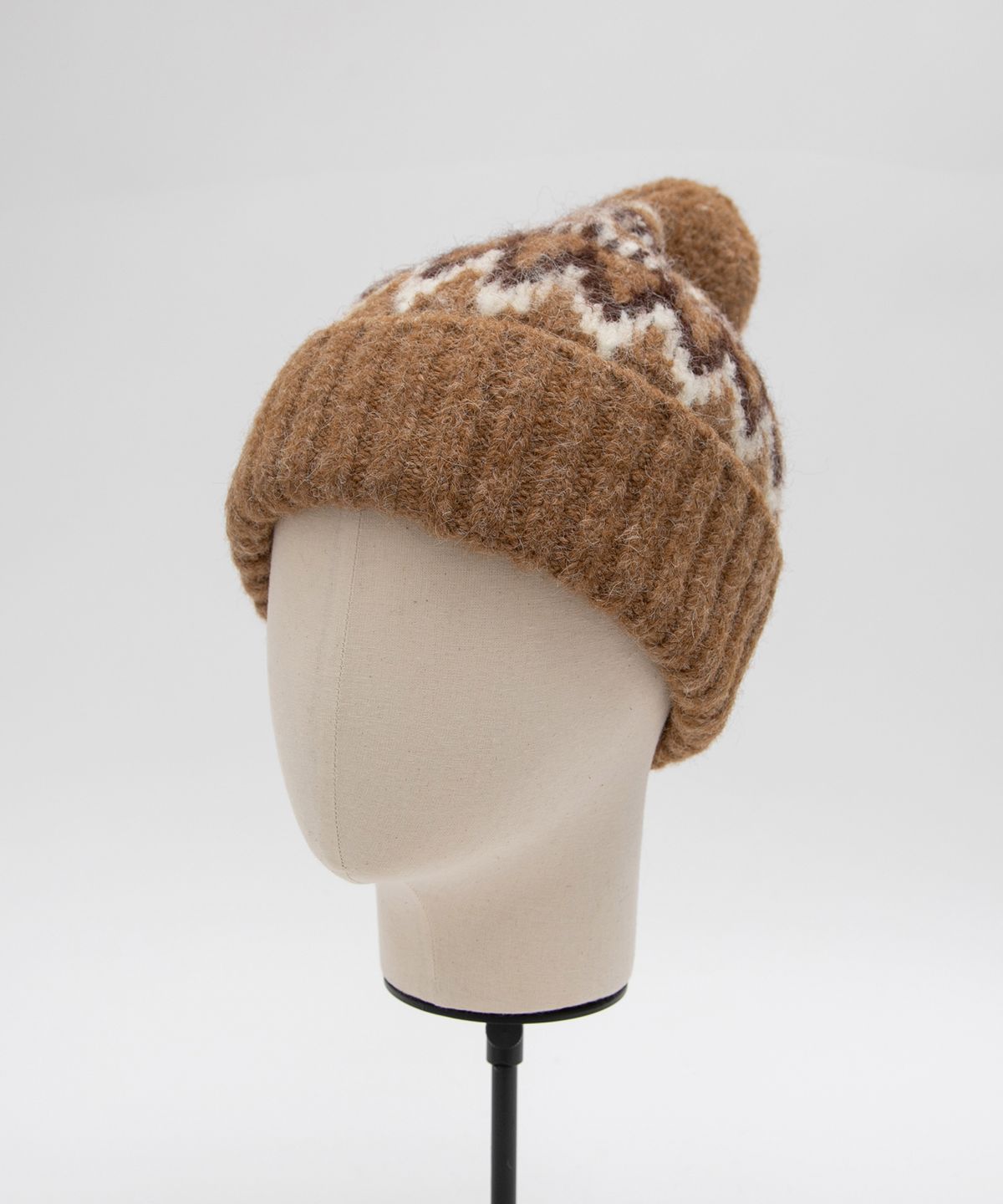 로라로라(ROLAROLA) POMPOM KNIT BEANIE BROWN