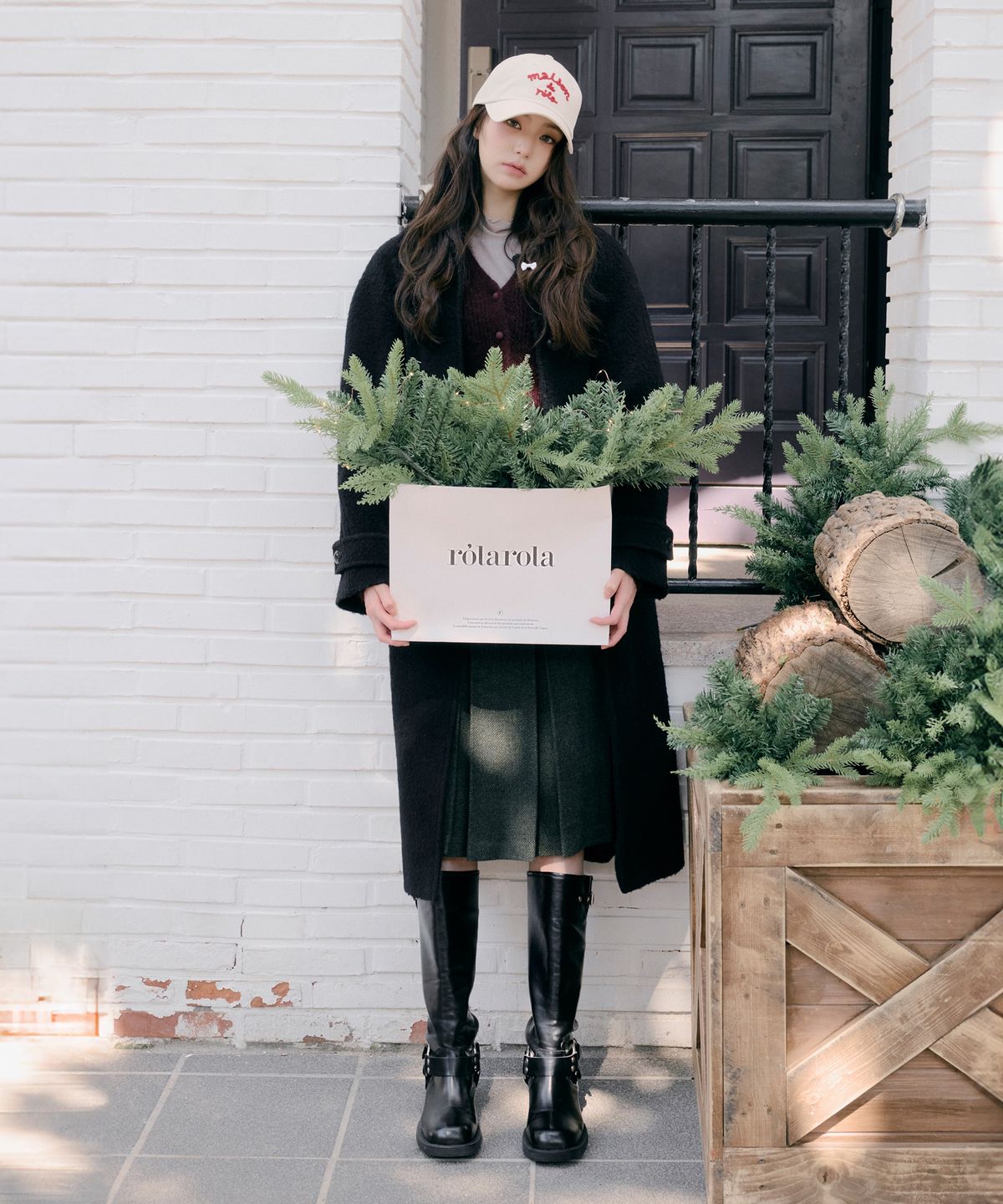 로라로라(ROLAROLA) ALPACA WOOL SINGLE COAT BLACK