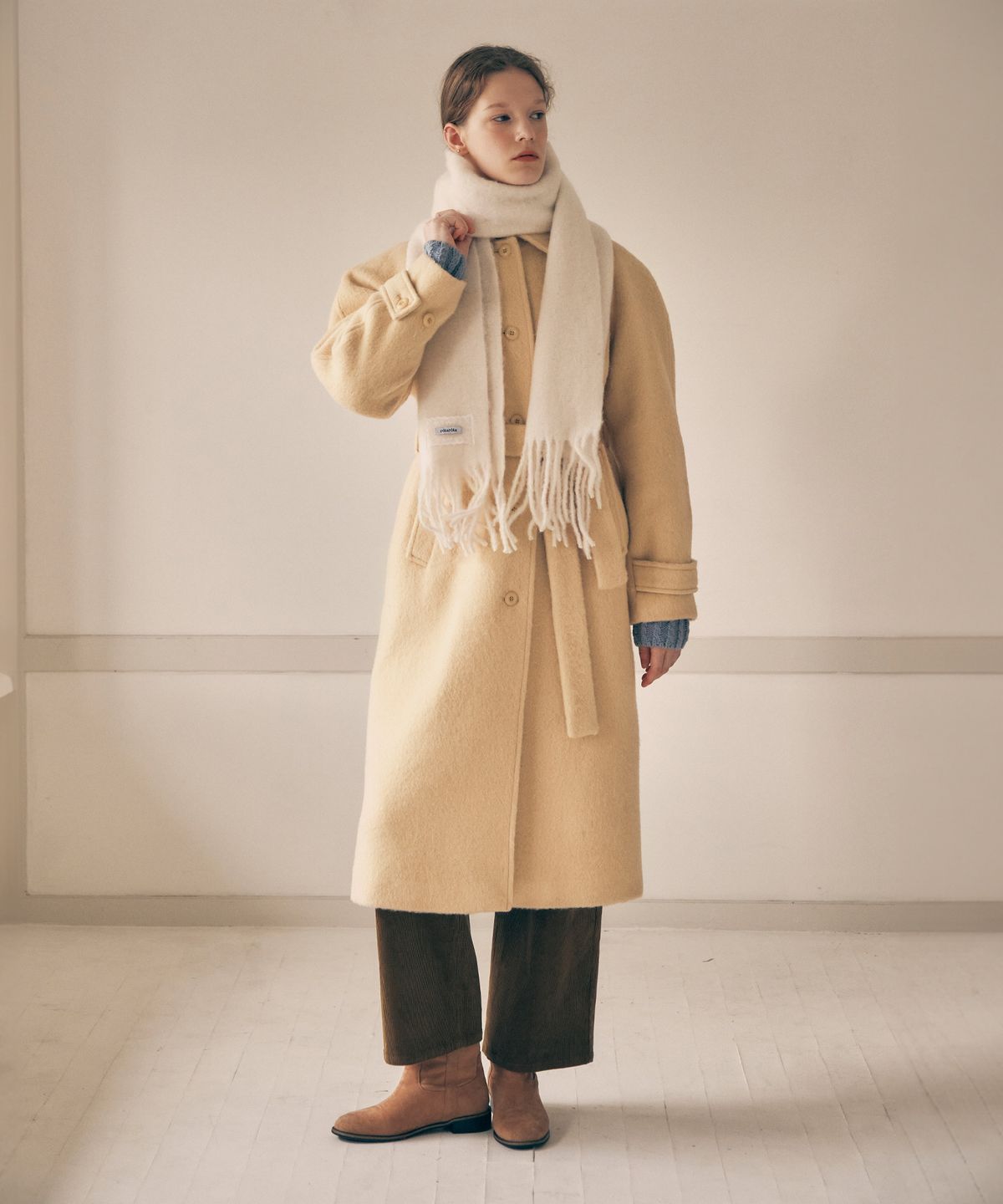 로라로라(ROLAROLA) ALPACA WOOL SINGLE COAT BUTTER