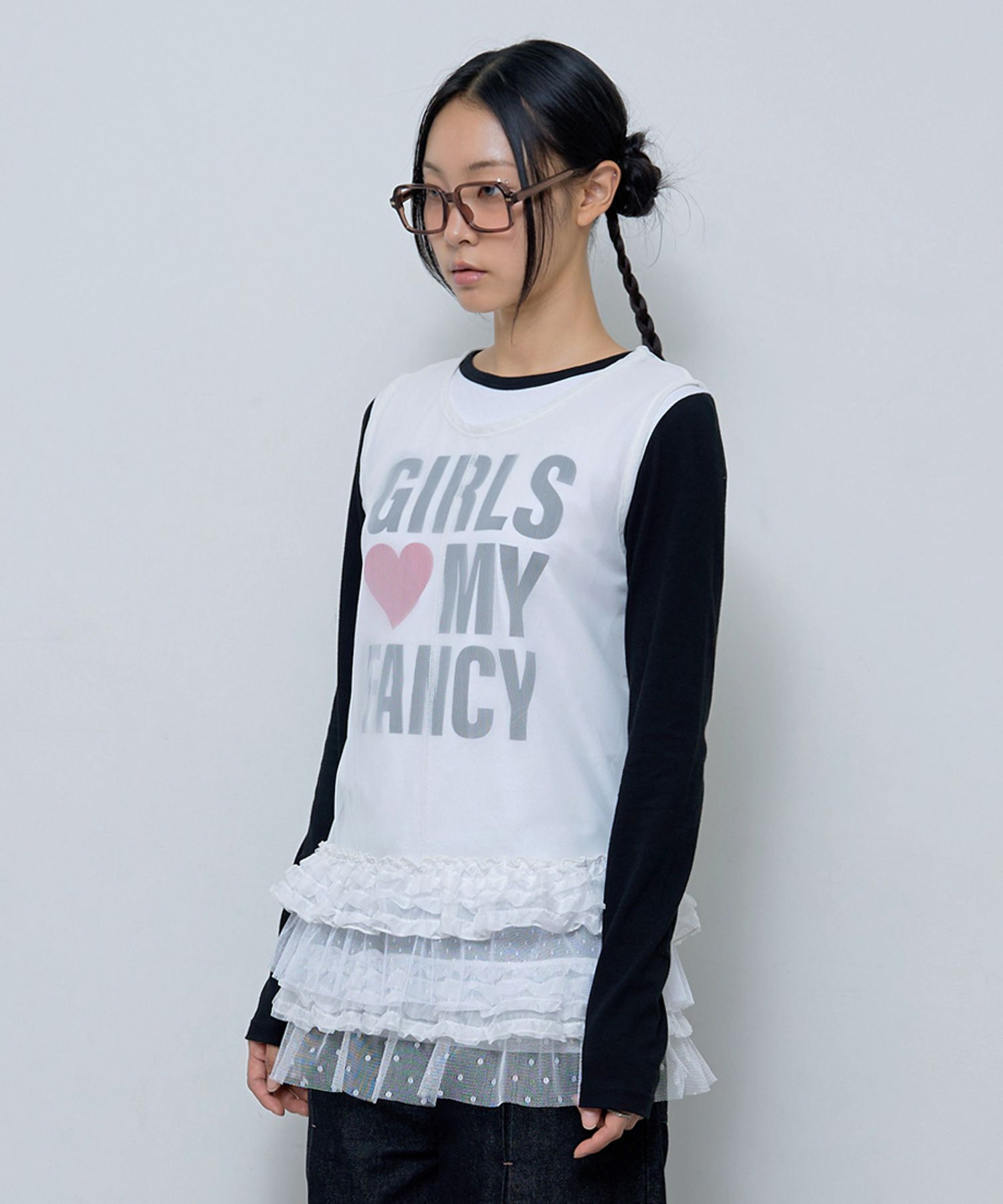 ◆NASTY FANCY CLUB◆ Dot Layered One Piece BLACKF24ZD880 MUSINSA公式 | FANCY CLUB [SET] Girls My Fancy Long Sleeve