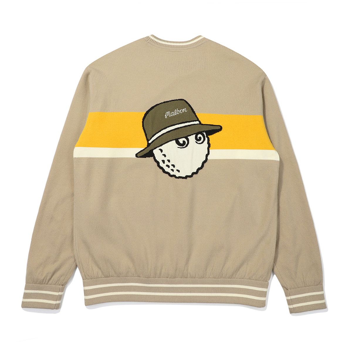 말본 골프(MALBON GOLF) 등판 버킷 포인트 안감 스웨터 GREYISH BEIGE (MAN)