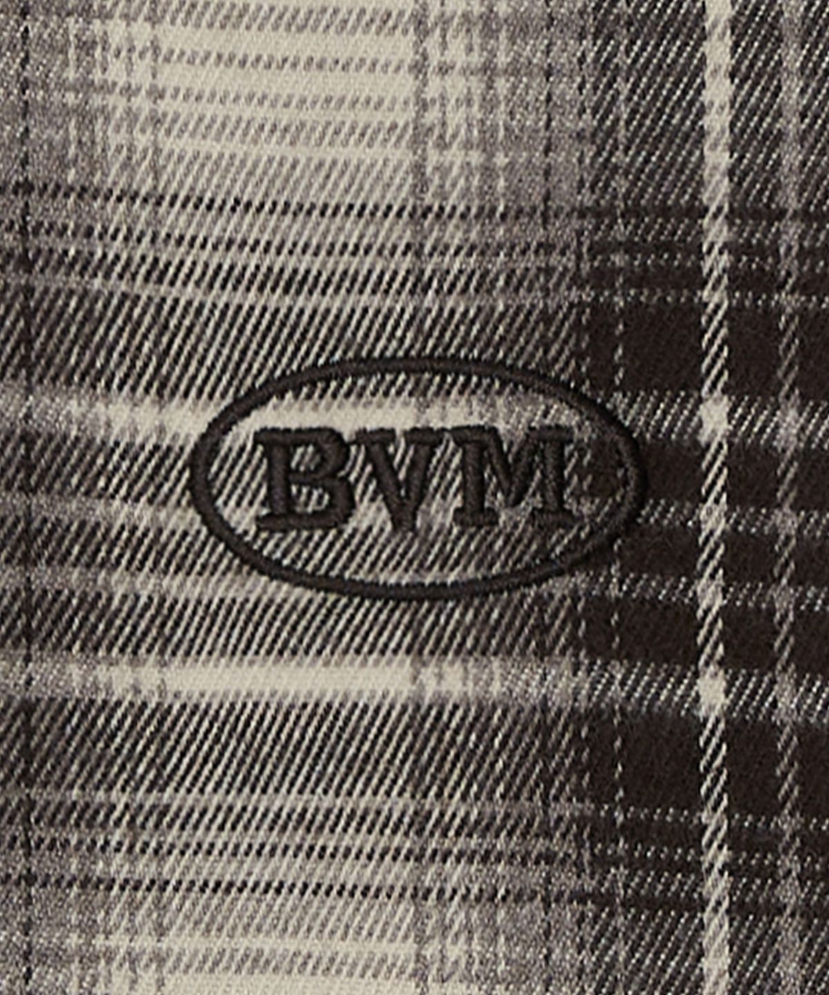 부붐(BOOVOOM) [빅사이즈]BVM 오버핏 체크 셔츠 브라운