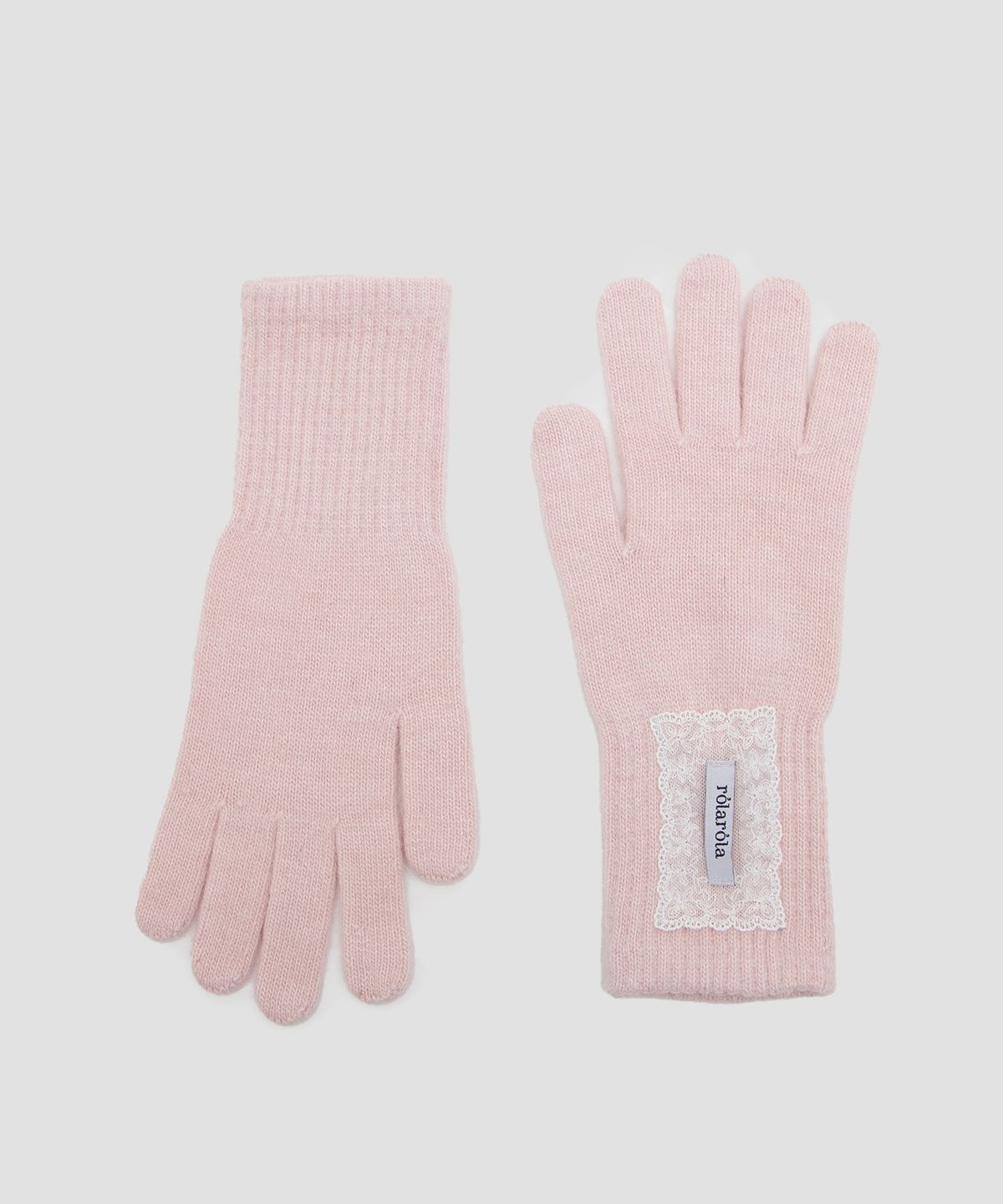로라로라(ROLAROLA) LACE LABEL ANGORA GLOVES PINK
