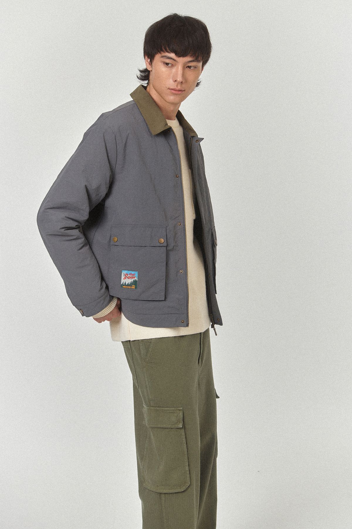 르몽생미셸(LE MONT ST MICHEL) VOME - RIPSTOP PADDED BLOUSON_Dark Grey