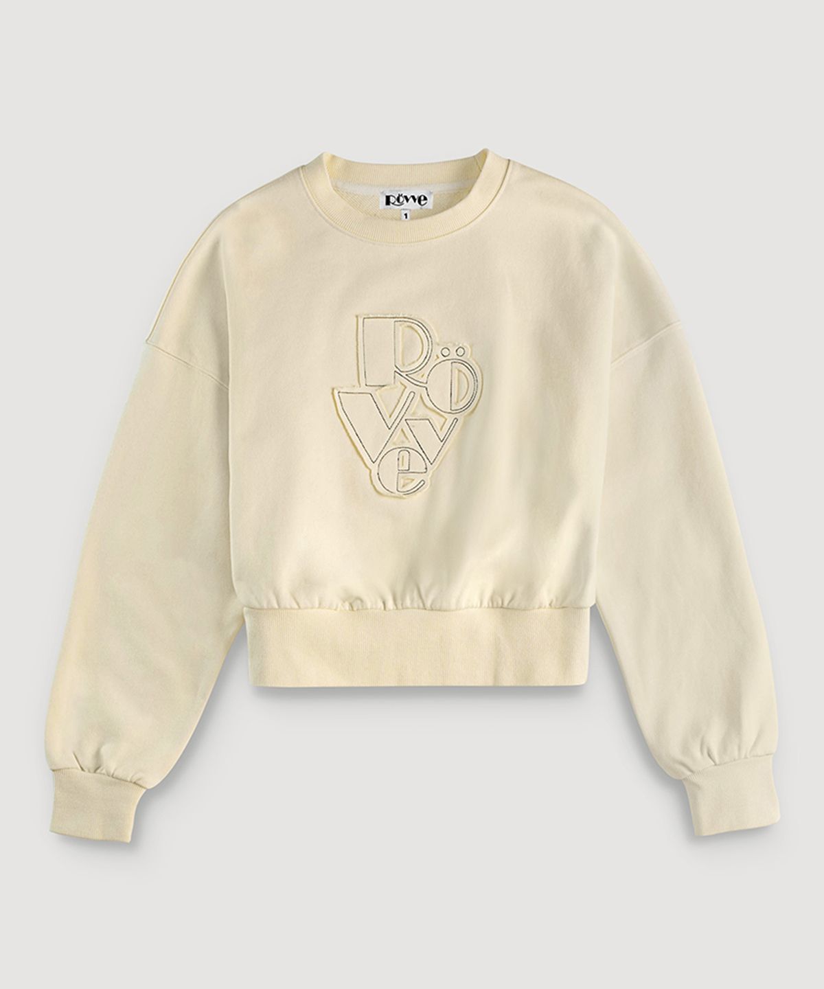 뢰브(ROVVE) Crop Cut Off Sweat Shirt (Ivory)