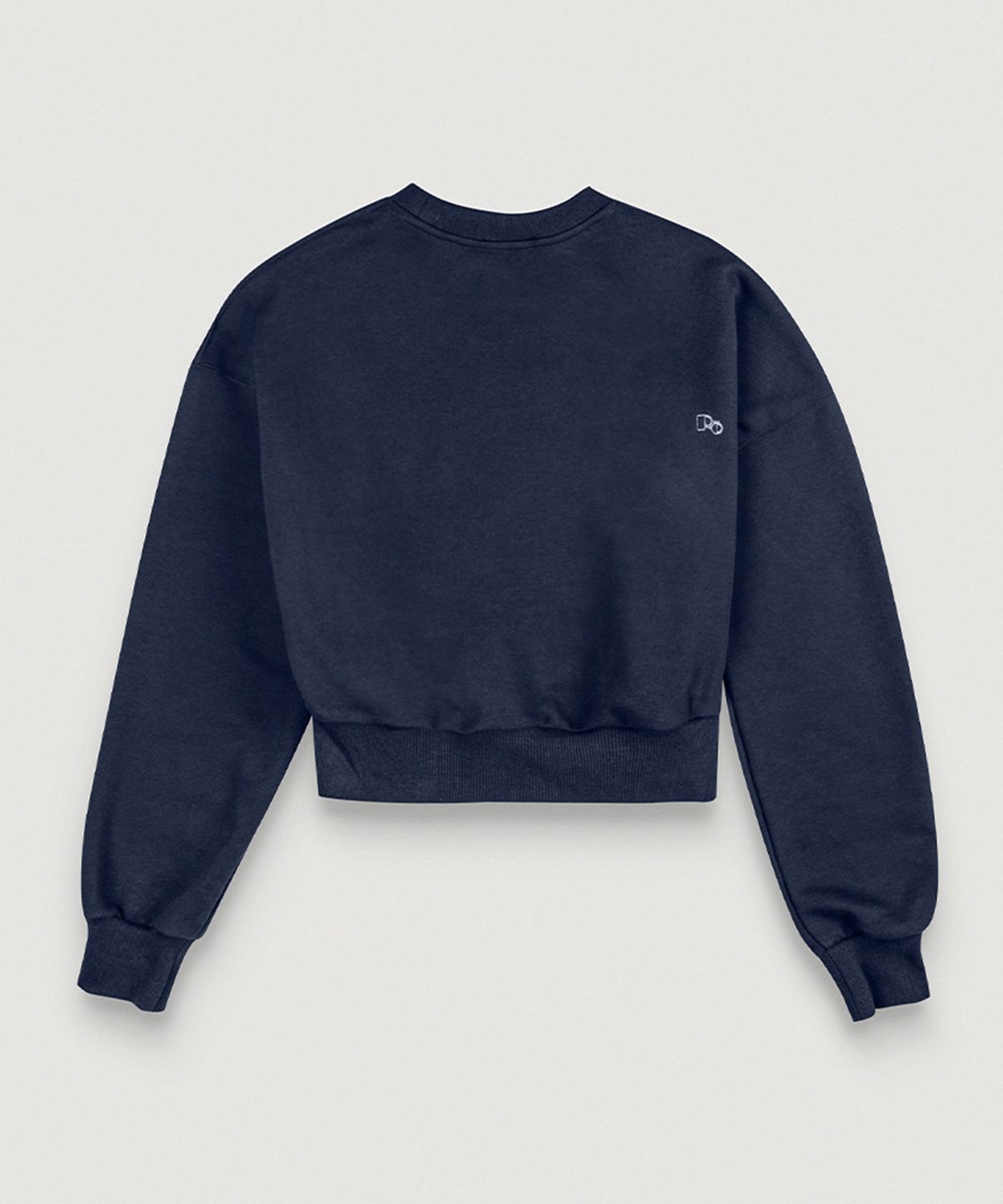 뢰브(ROVVE) Crop Cut Off Sweat Shirt (Deep Navy)