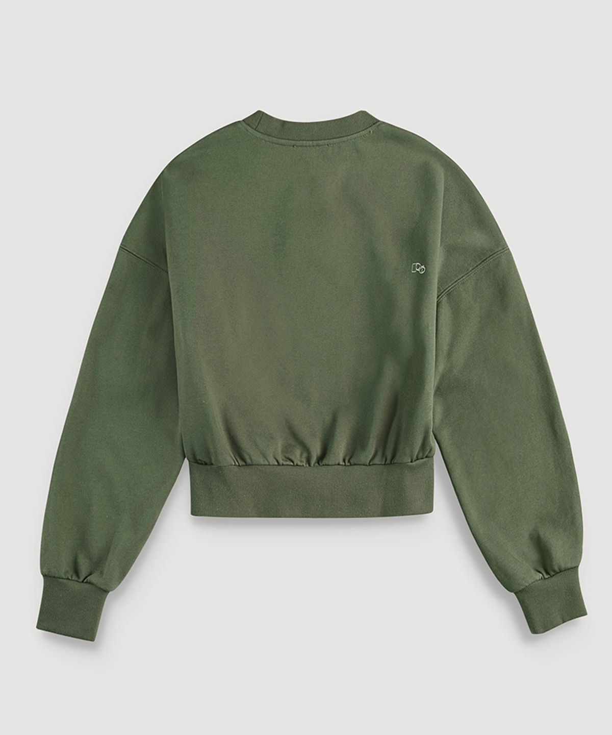 뢰브(ROVVE) Crop Cut Off Sweat Shirt (Deep Khaki)