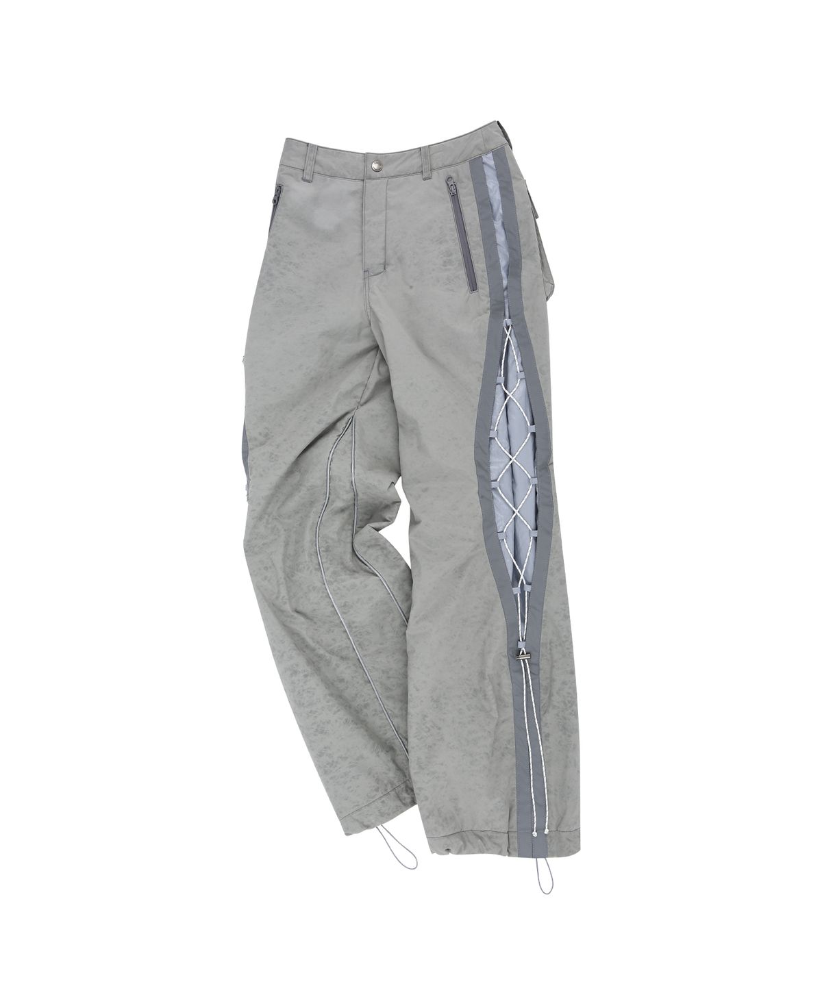 앤더슨벨(ADSB ANDERSSON BELL) 크랙 패디드 레이스업 와이드 팬츠 apa770w(GREY)