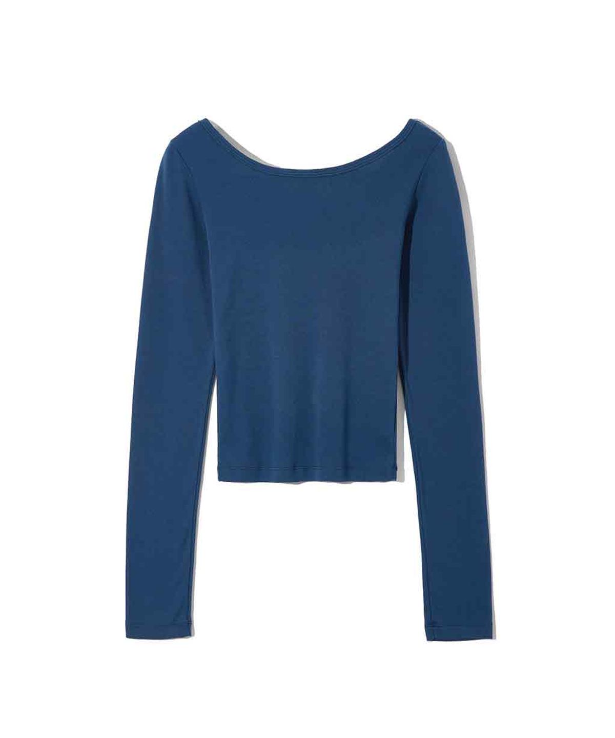 렌세(RENSE) Back Point Boat Neck Sleeve Navy