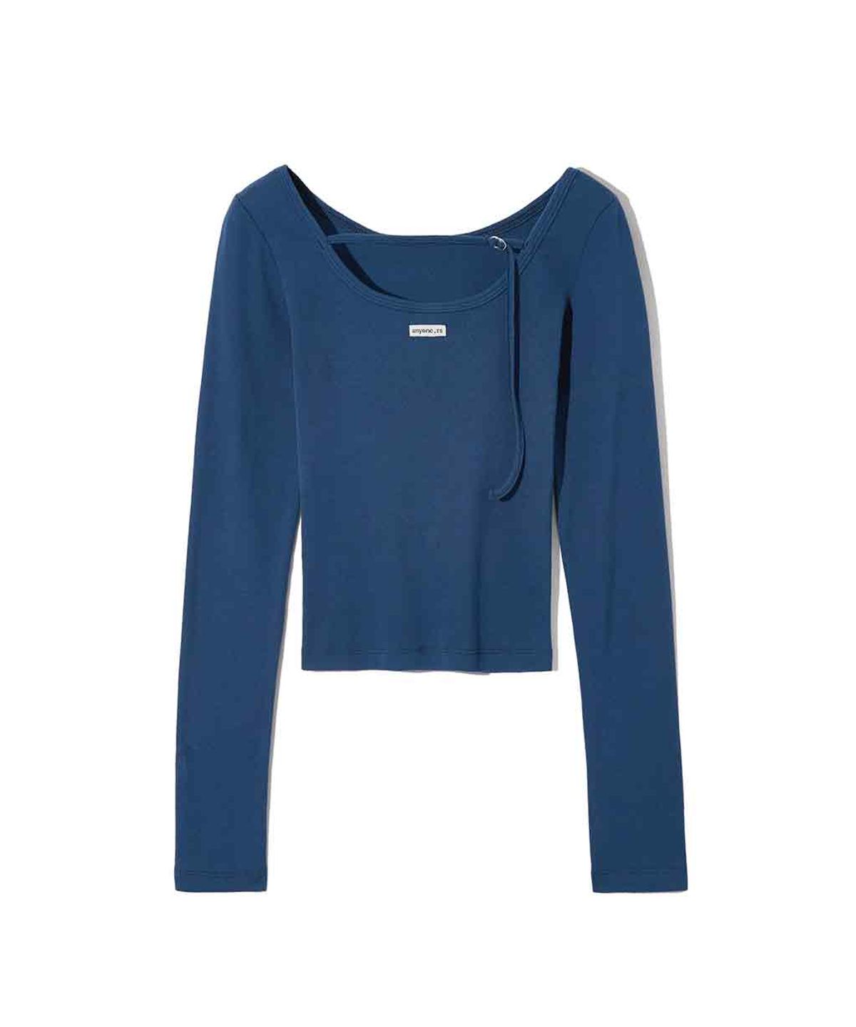 렌세(RENSE) Back Point Boat Neck Sleeve Navy