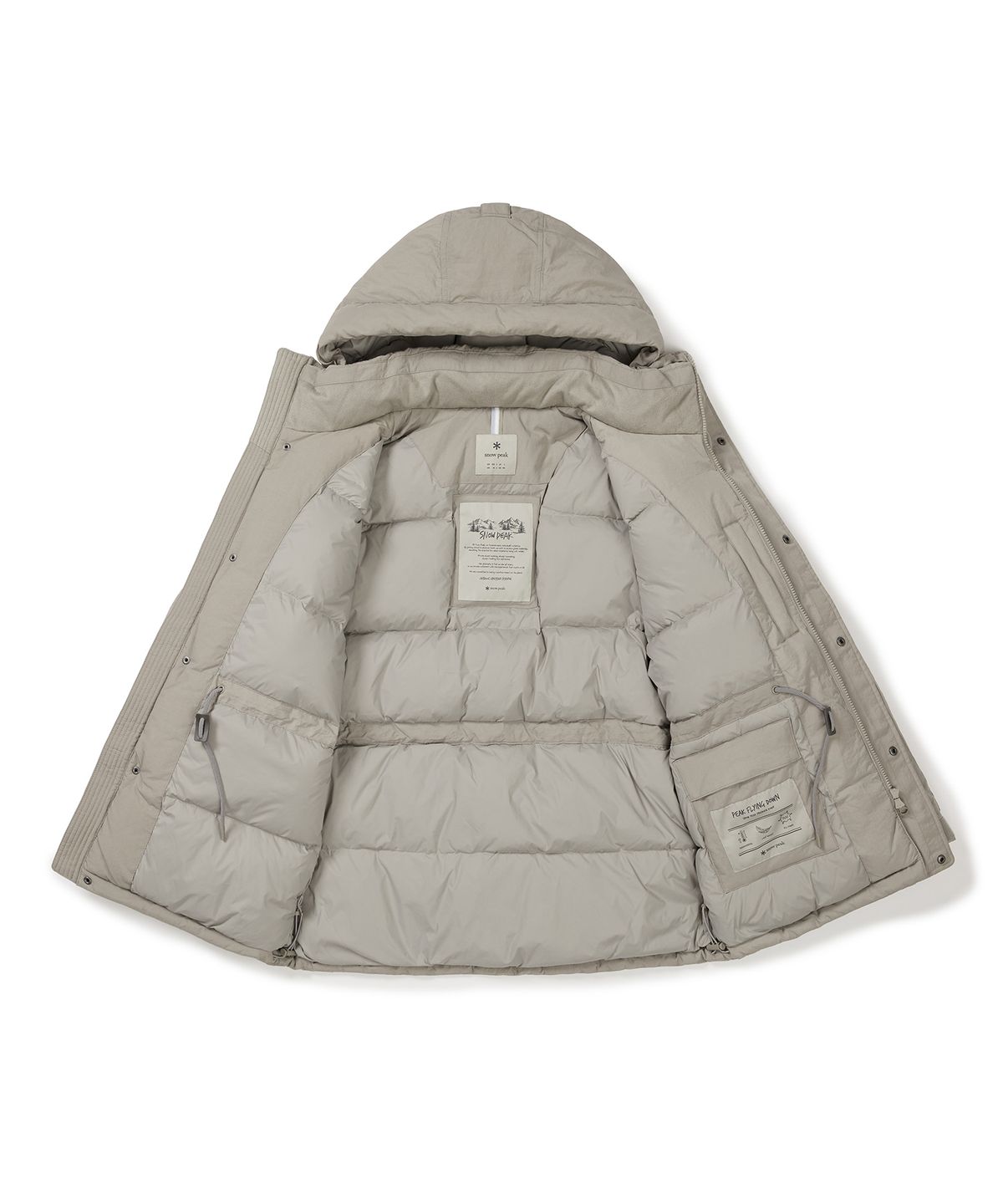 스노우피크 어패럴(SNOWPEAK APPAREL) 랜드 후드 헤비 다운 자켓 (S24WMTDJ30) Beige Gray