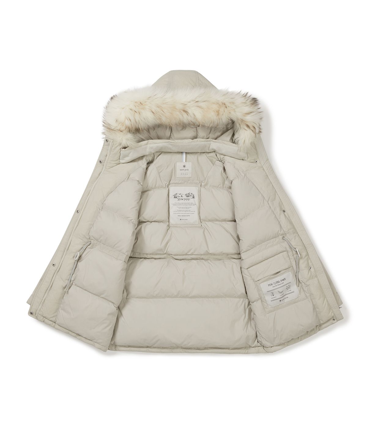 스노우피크 어패럴(SNOWPEAK APPAREL) 랜드 여성 후드 헤비 다운 자켓 (S24WWTDJ31) Light Beige