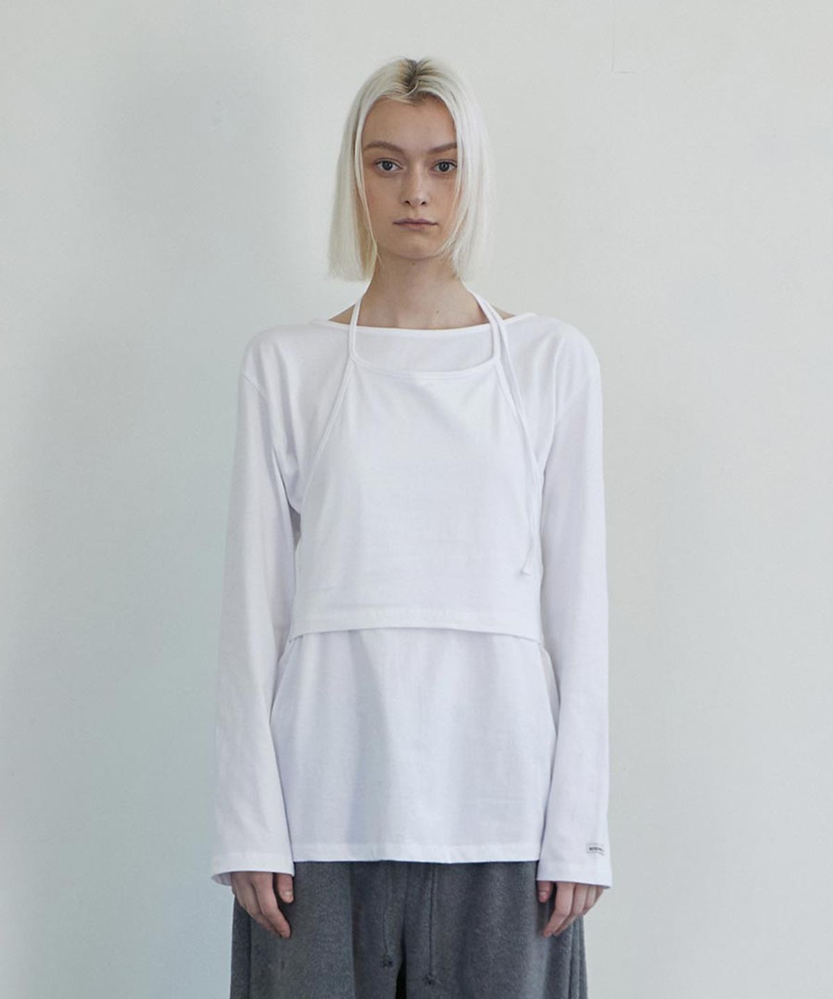 렌세(RENSE) Halter Sleeveless Set T-shirt White