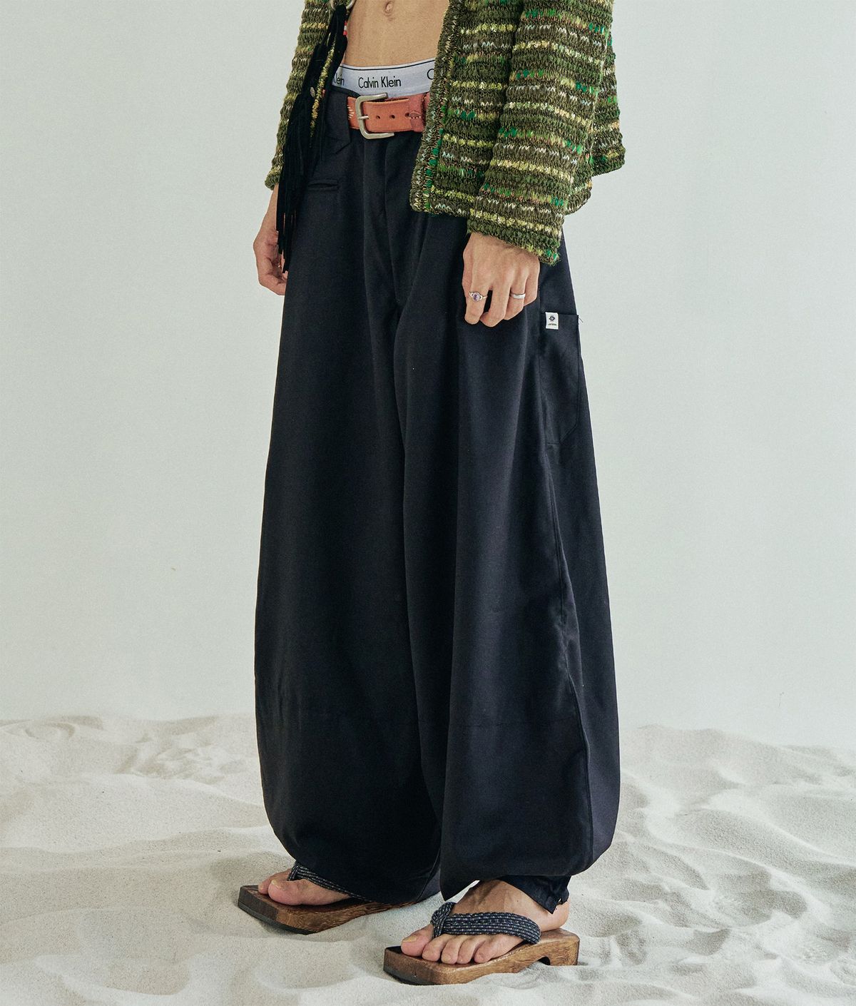 에씰미(ESEELMI) ESEELMI WIDE TOBI PANTS+DURAG SET