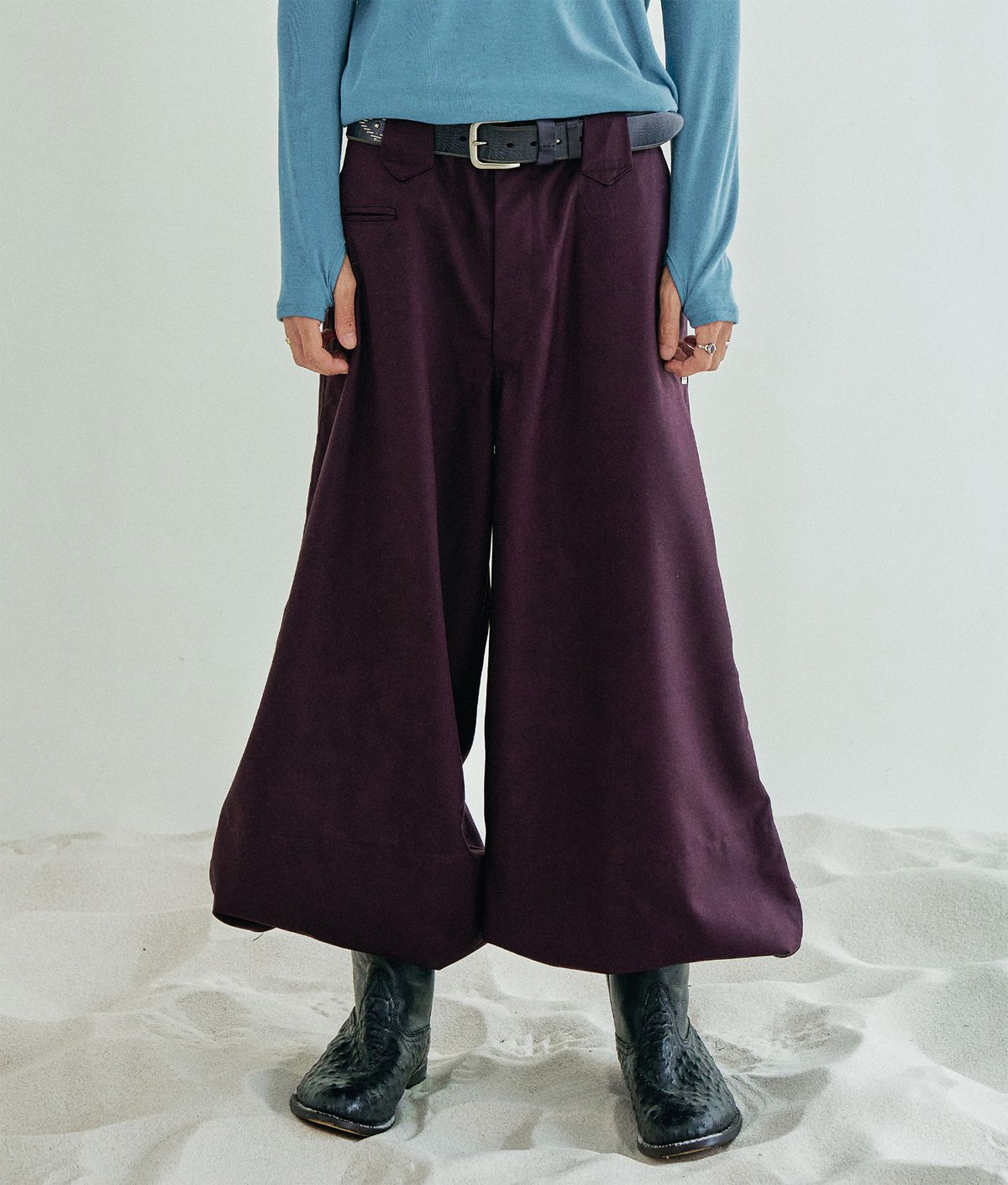 에씰미(ESEELMI) ESEELMI WIDE TOBI PANTS+DURAG SET