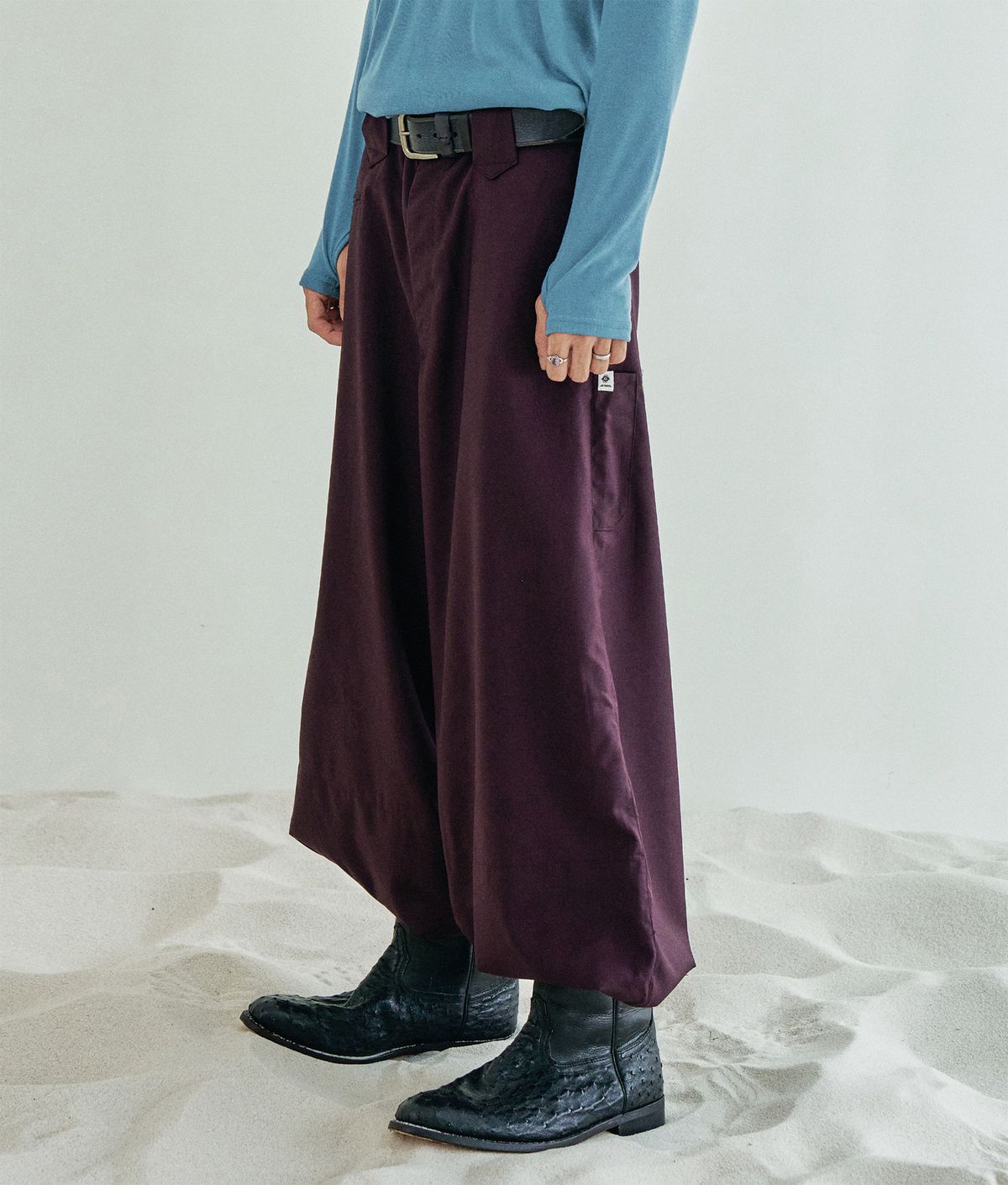 에씰미(ESEELMI) ESEELMI WIDE TOBI PANTS+DURAG SET