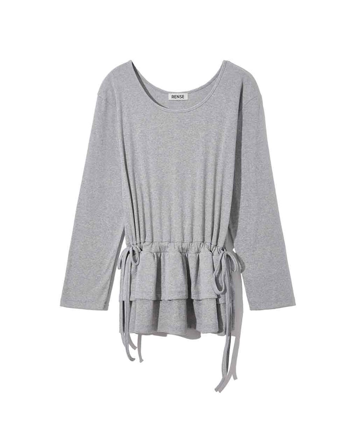 렌세(RENSE) Frill Layered Long Sleeve Melange Gray