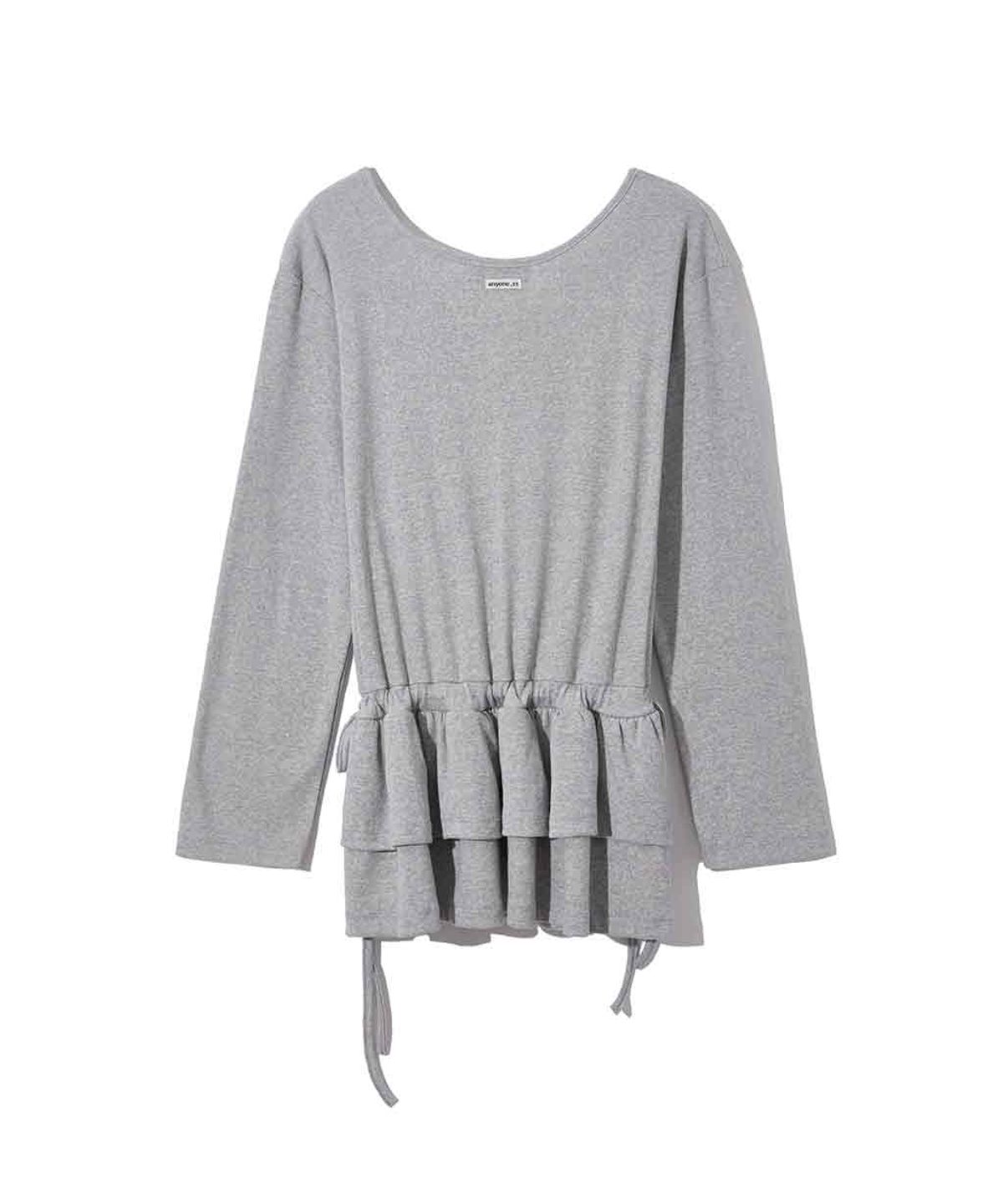 렌세(RENSE) Frill Layered Long Sleeve Melange Gray