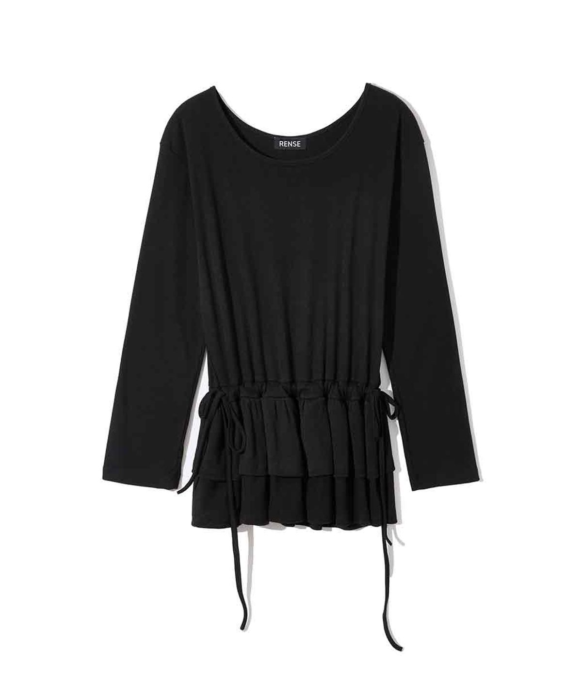 렌세(RENSE) Frill Layered Long Sleeve Black