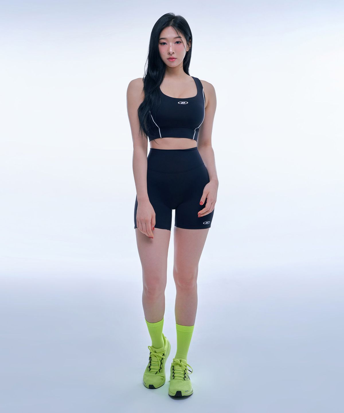 본투윈(BORN TO WIN) W SYMBOL B PIPING 3.5 BIKER SHORTS [BLACK]