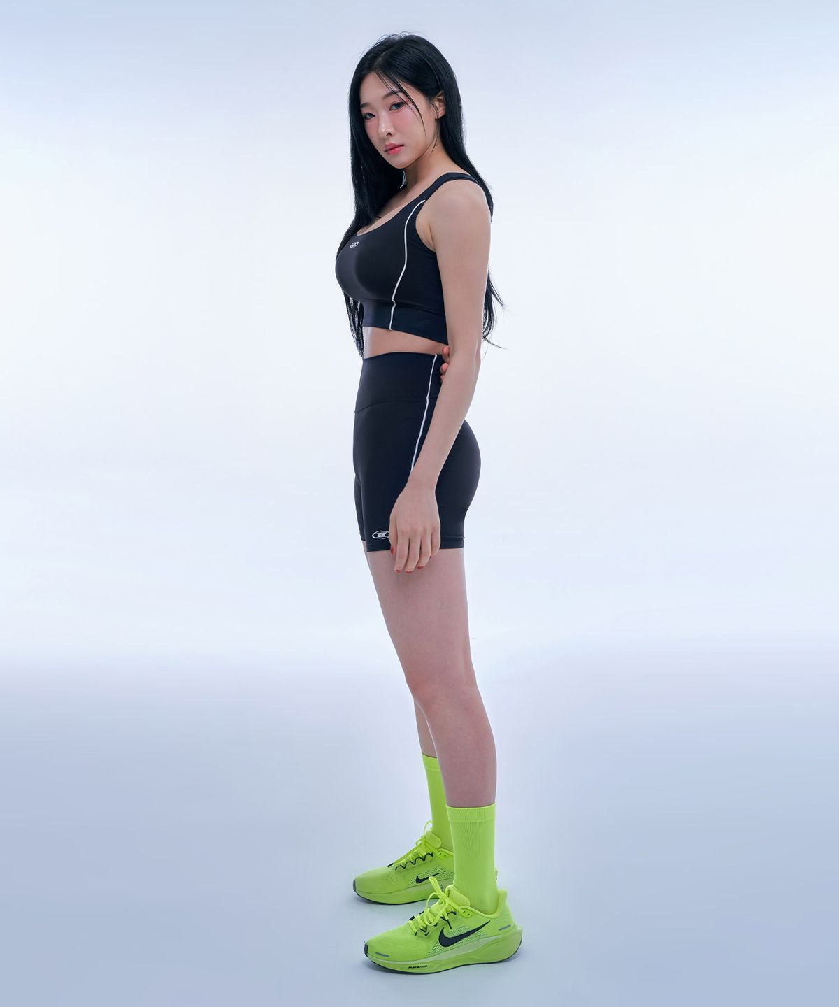 본투윈(BORN TO WIN) W SYMBOL B PIPING 3.5 BIKER SHORTS [BLACK]