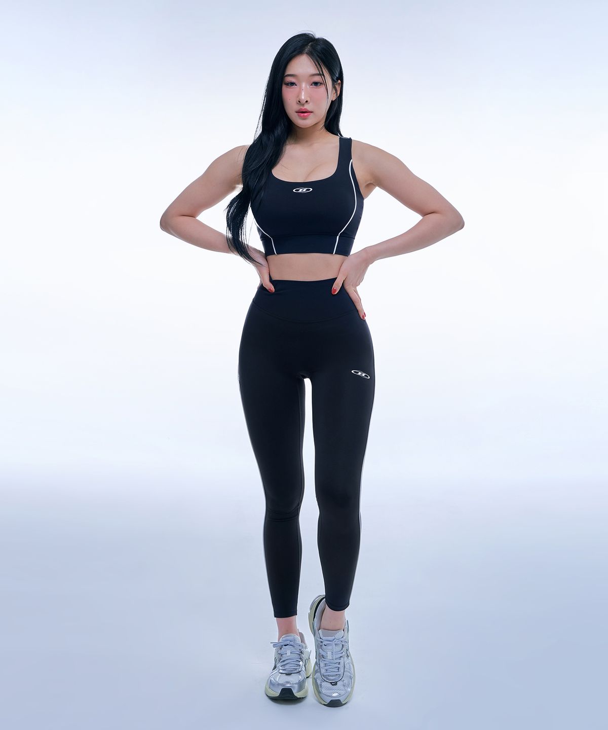 본투윈(BORN TO WIN) SYMBOL B PIPING LONG LEGGINGS [BLACK]