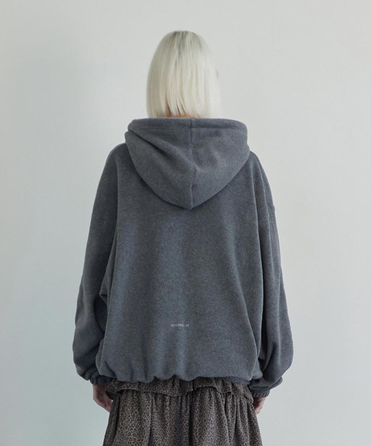 렌세(RENSE) Melange Fleece Pullover Hoodie Charcoal