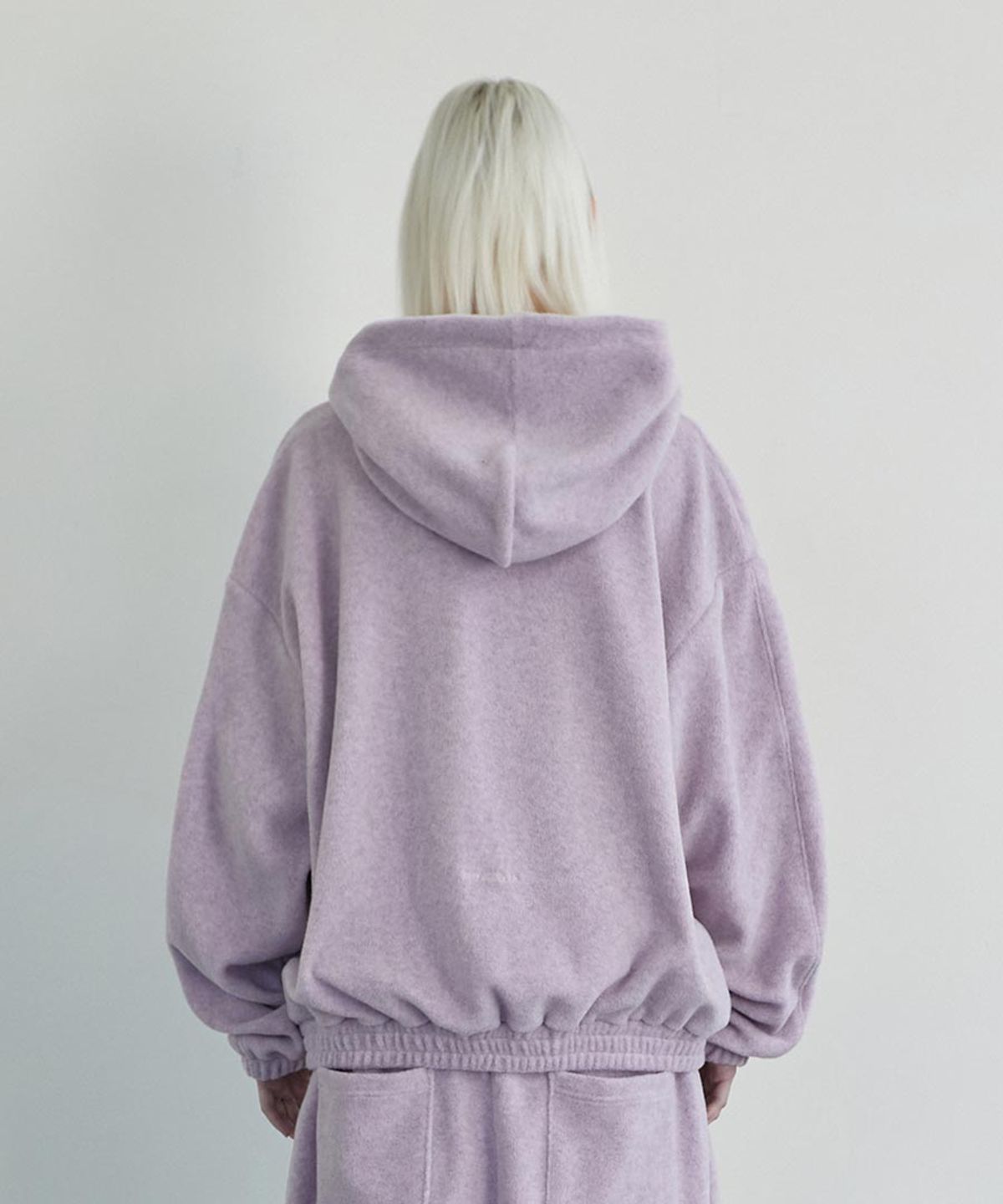 렌세(RENSE) Melange Fleece Pullover Hoodie Gray Pink