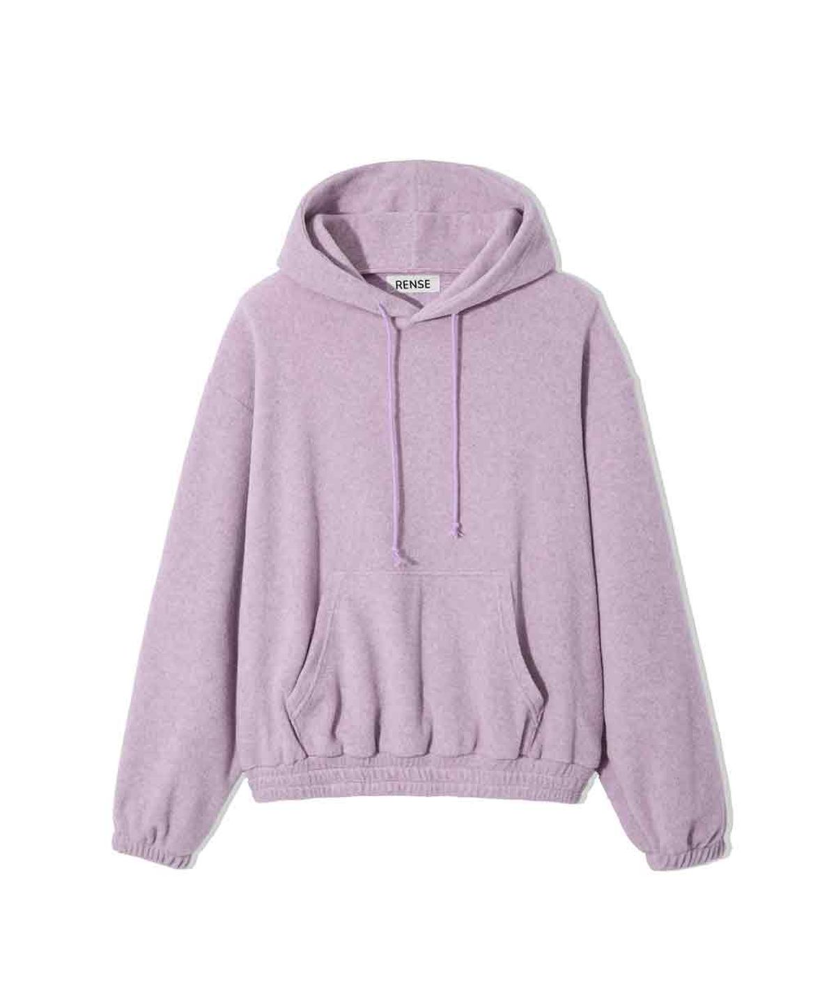 렌세(RENSE) Melange Fleece Pullover Hoodie Gray Pink