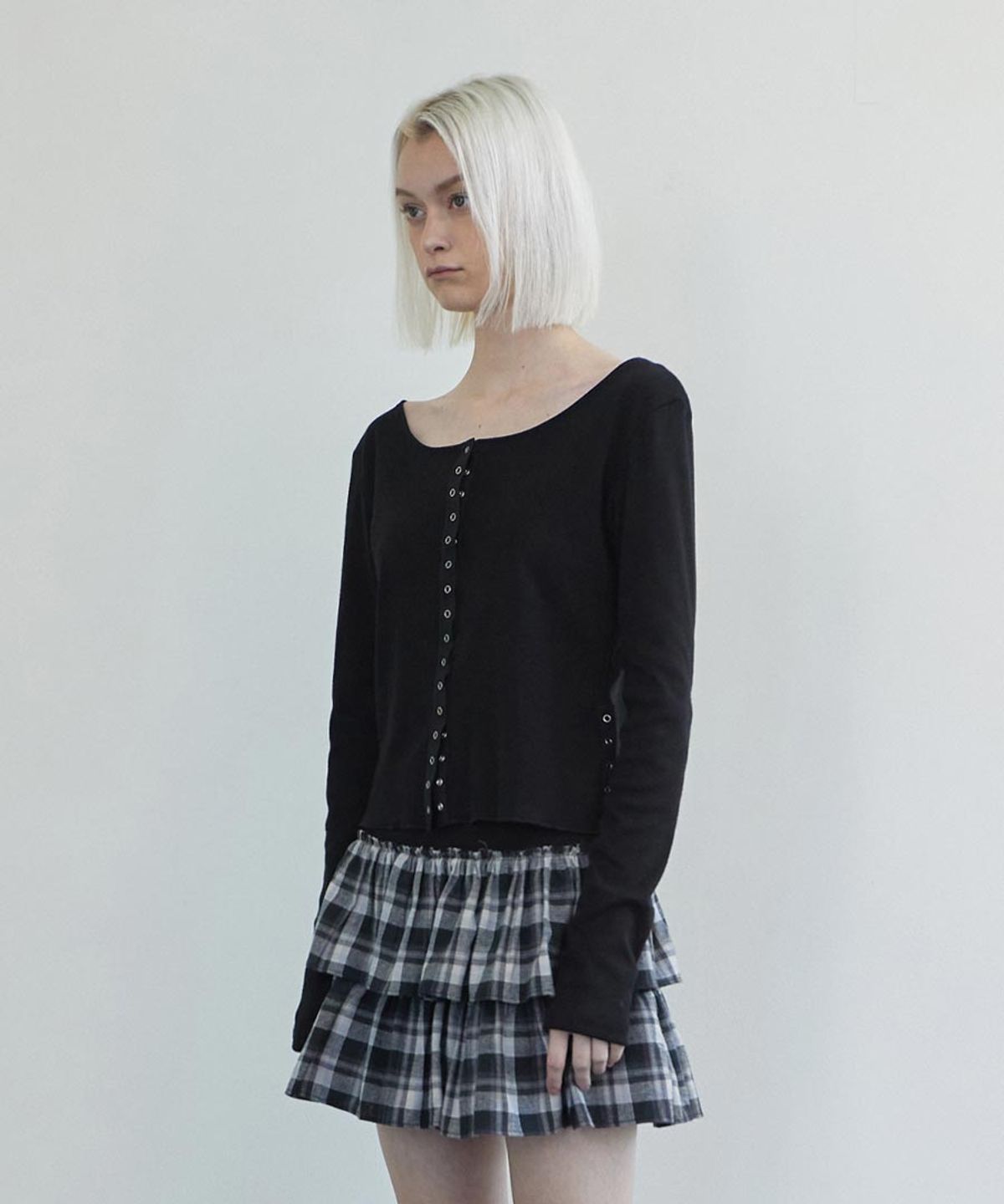 렌세(RENSE) Line Snap Long Sleeve Black