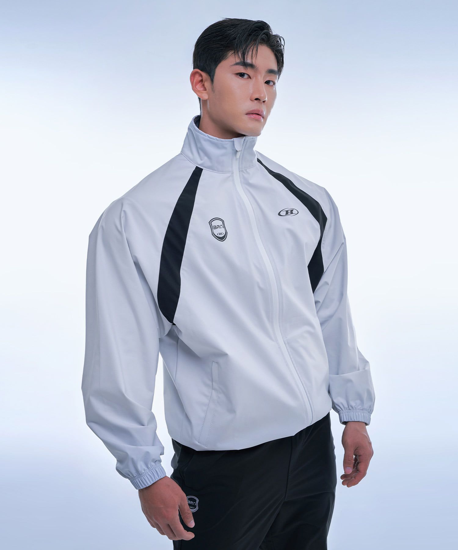 BORN TO WIN　BRN EMBLEM BOOSTER JACKET MUSINSA | BORN TO WIN BRN EMBLEM BOOSTER ZIP-UP JACKET [WHITE]