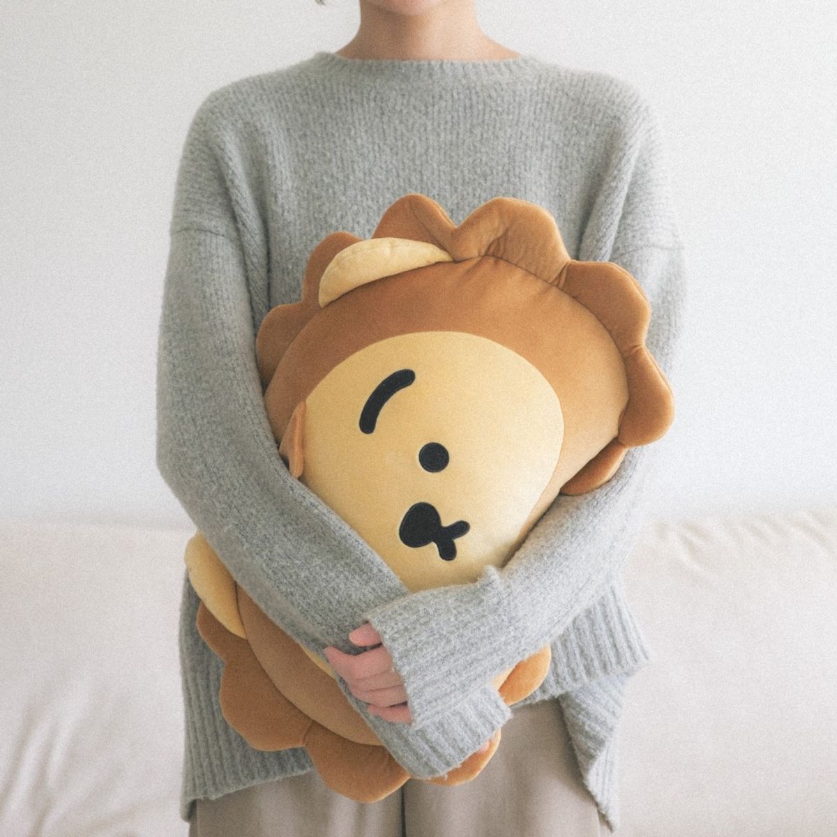 무직타이거(MUZIKTIGER) 사자 페이스 모찌 쿠션