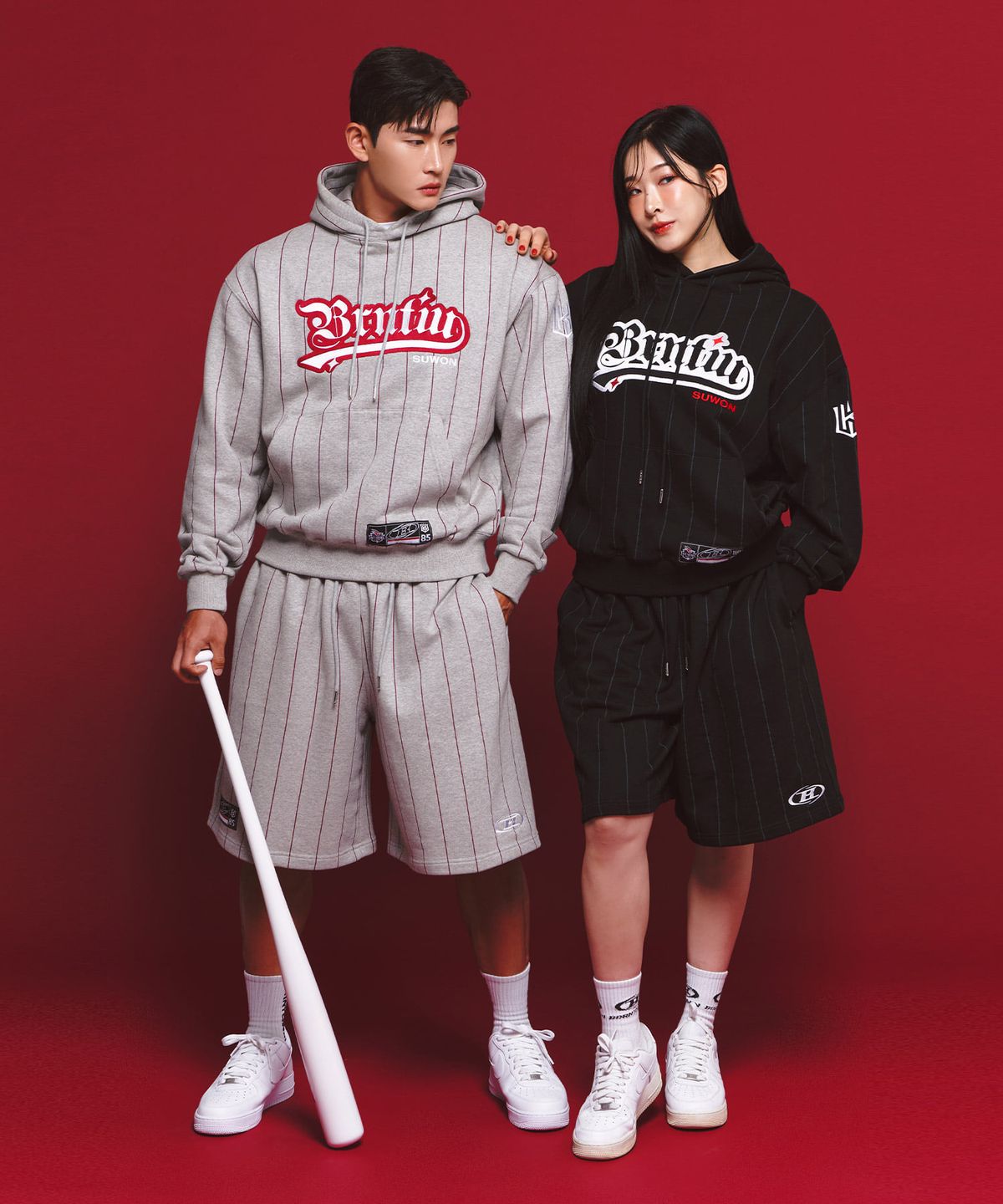 본투윈(BORN TO WIN) BORNTOWIN X KT WIZ HOODIE [MELANGE GREY]