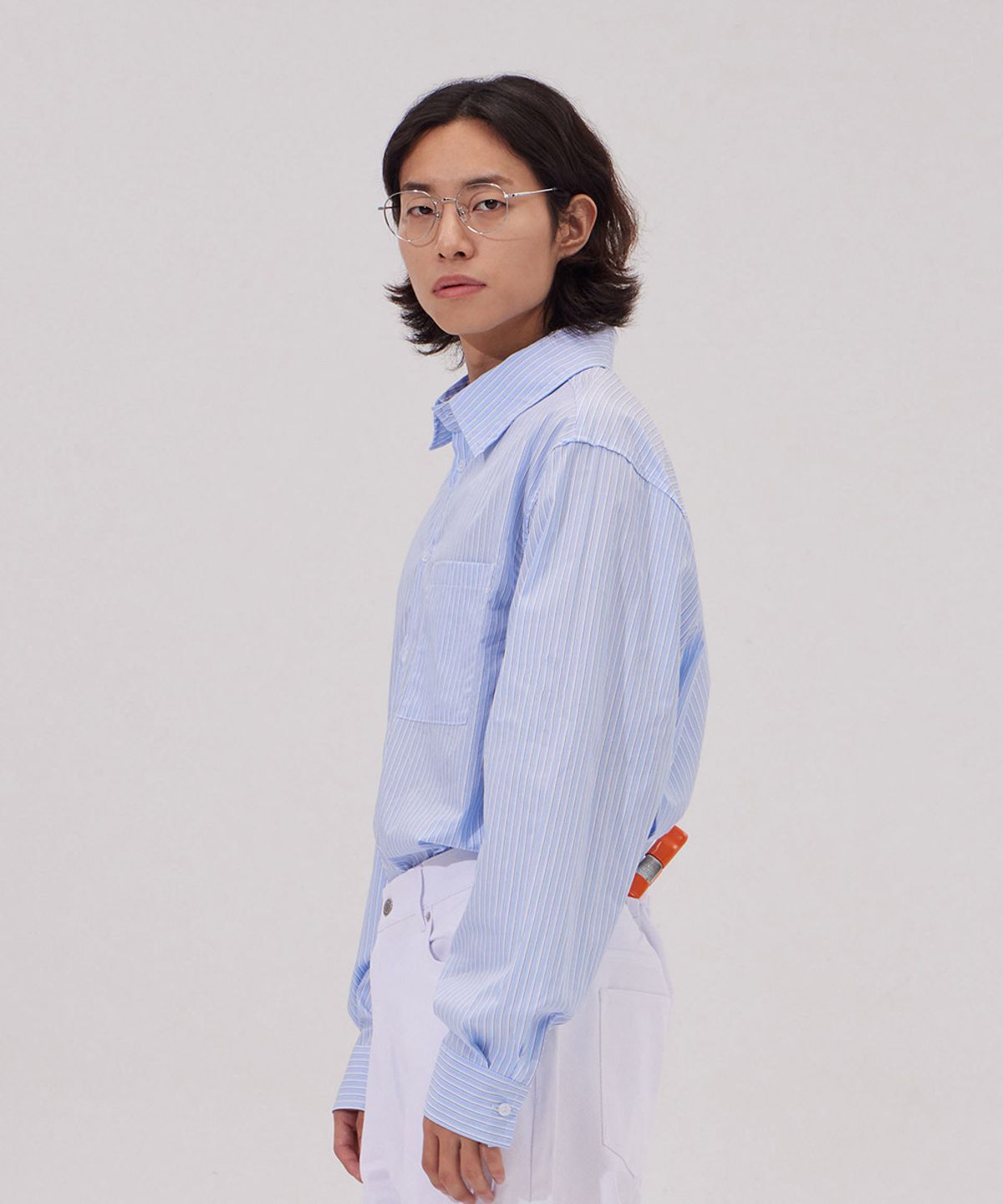 메이킷투(MAKEITTO) 데일리 버티컬 스트라이프 셔츠_블루