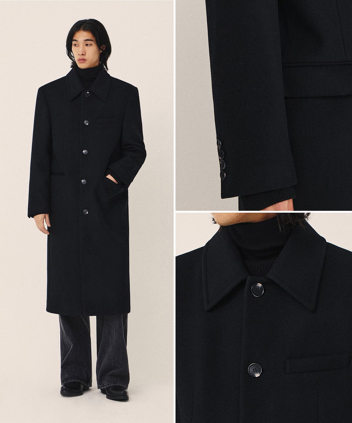 키뮤어(KIIMUIR) [WOOL 80] 울리치 대디핏 맥코트_블랙
