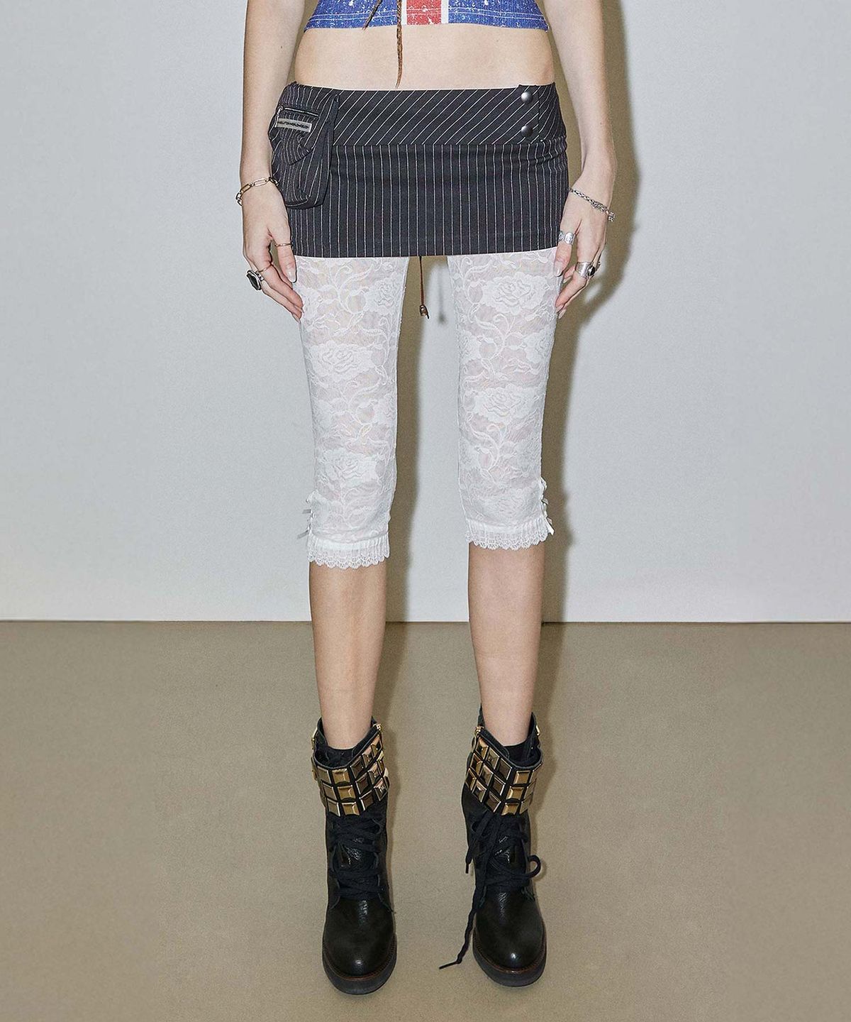 스컬프터(SCULPTOR) 90s Lace Leggings White
