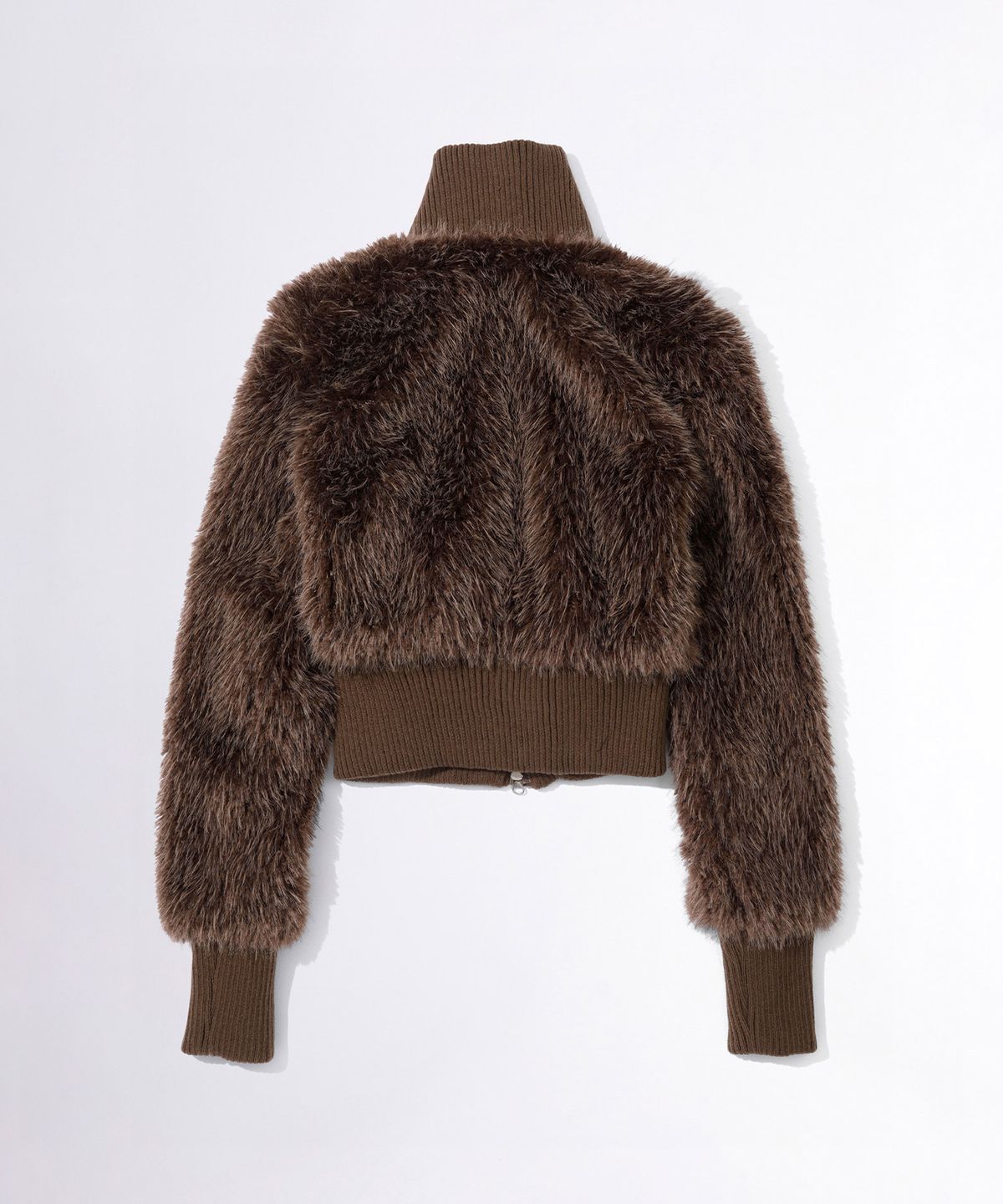 스컬프터(SCULPTOR) Faux Fur Zip-Up Jacket Brown