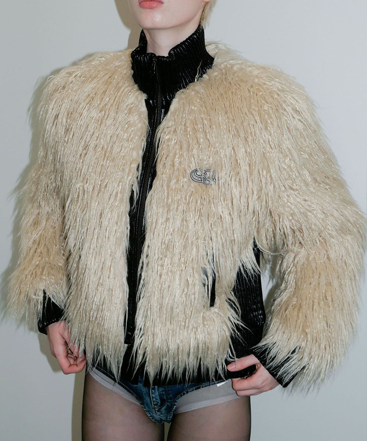 스컬프터(SCULPTOR) Faux Mongolian Shearling Jacket Raw