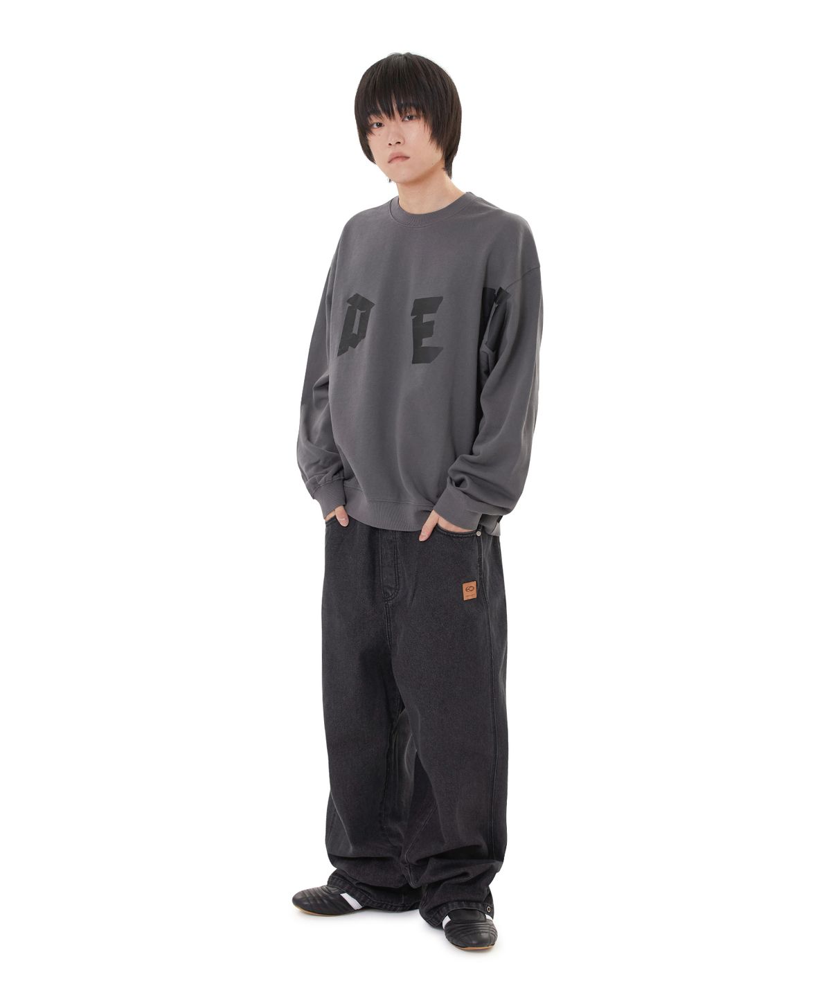 오픈야드(오와이)(OPENYARD(OY)) U-SHAPED LARGE LOGO MTM - DARK GREY