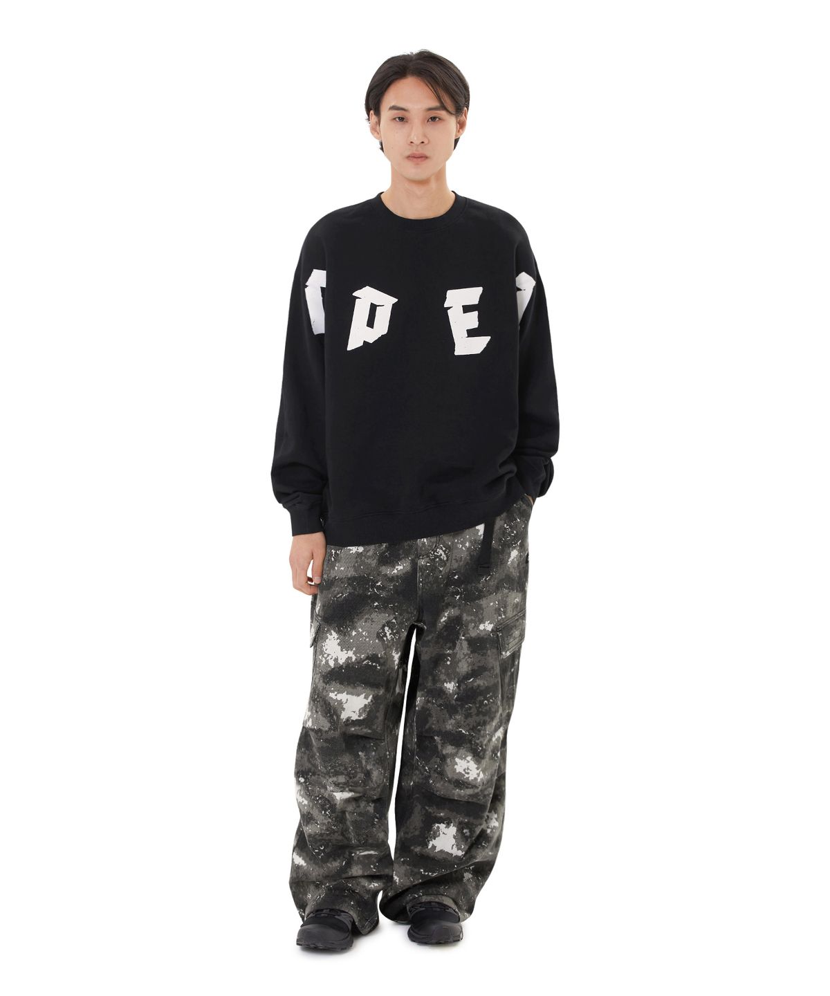 오픈야드(오와이)(OPENYARD(OY)) U-SHAPED LARGE LOGO MTM - BLACK