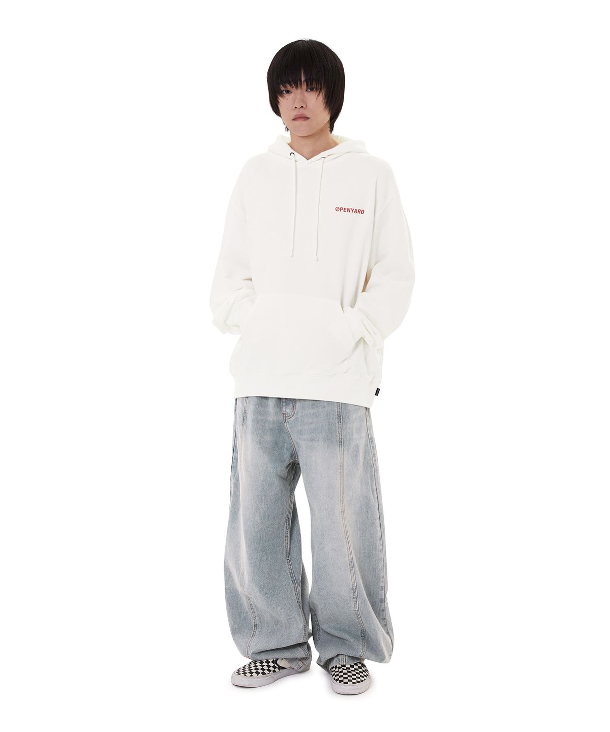 오픈야드(오와이)(OPENYARD(OY)) GHOST LOGO HOODIE - WHITE