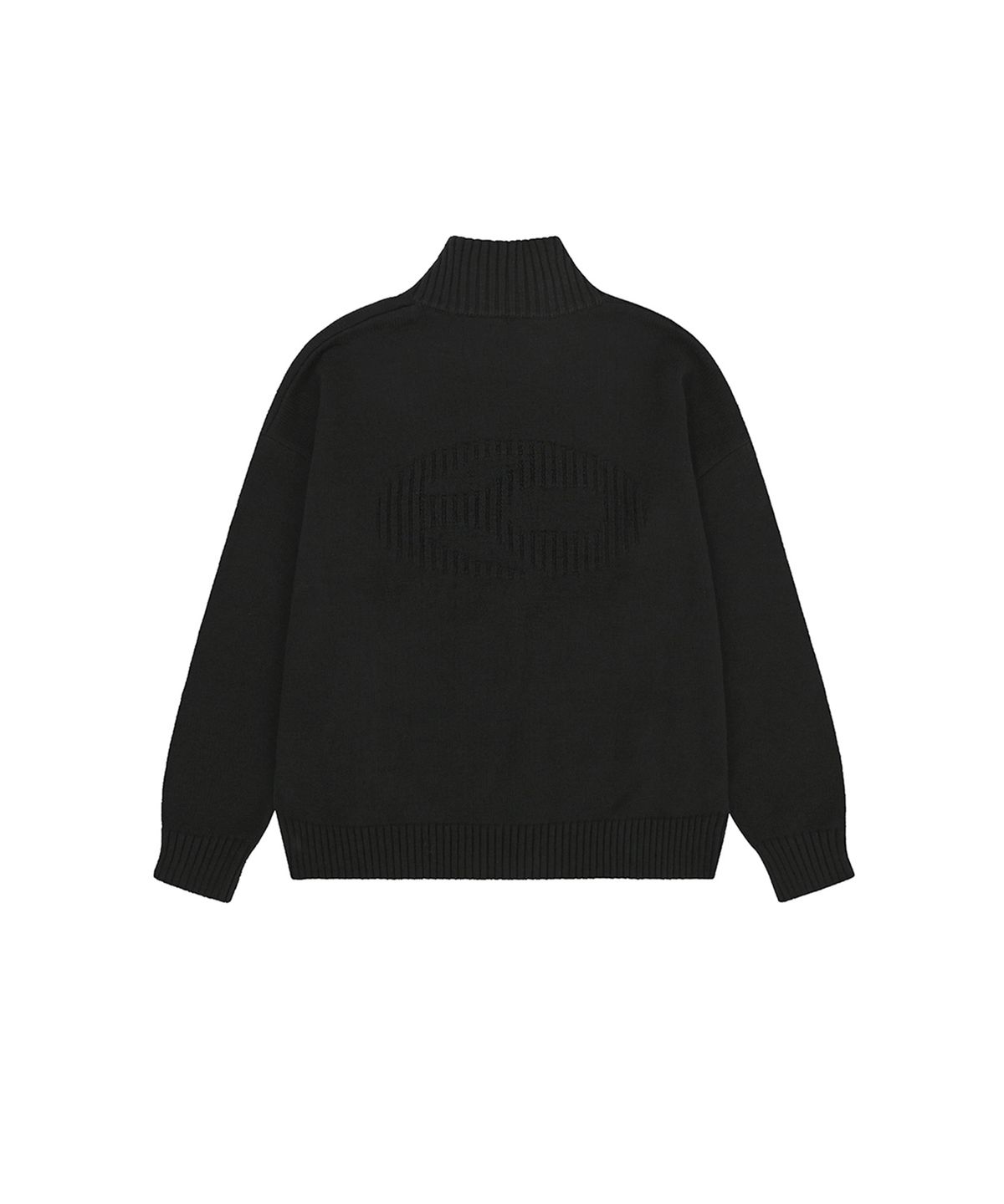 오픈야드(오와이)(OPENYARD(OY)) DOUBLE ZIP KNIT ZIP UP - BLACK