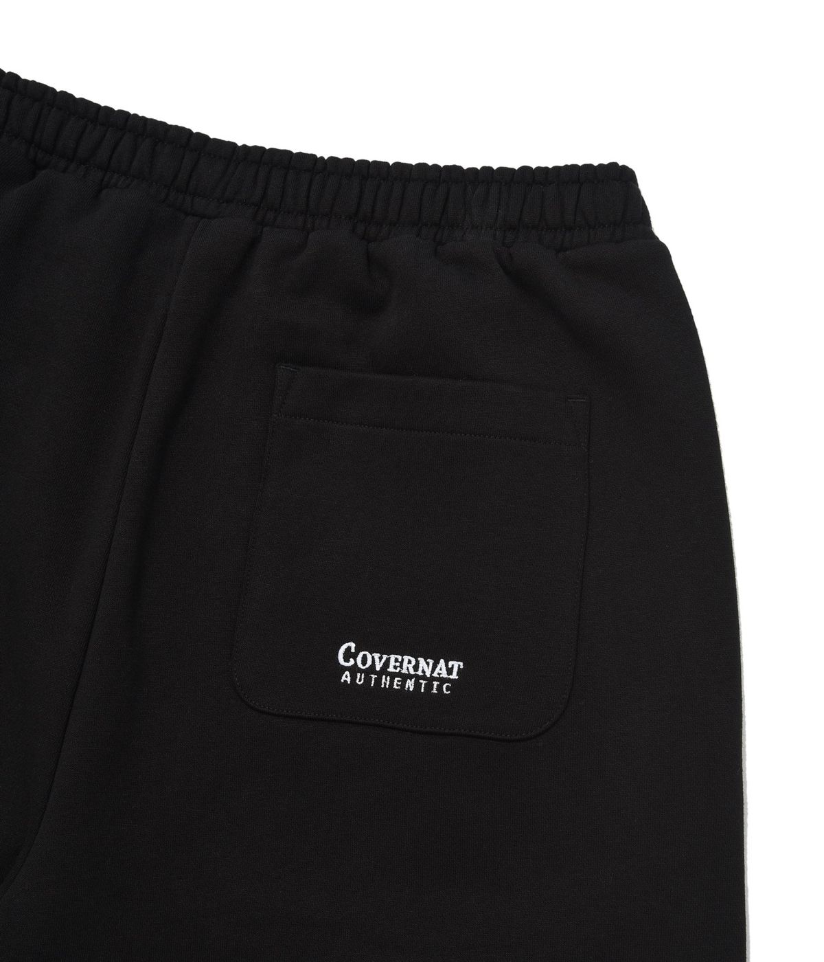 커버낫(COVERNAT) 원턱 세미와이드핏 기모 스웻 팬츠 블랙