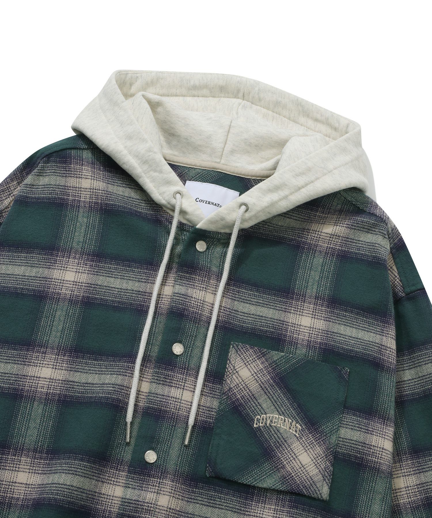 パーカー・フーディ COVERNAT Overfit Hoodie Check Shirt 4FT1222 MUSINSA | COVERNAT Overfit Hoodie Check Shirt Black