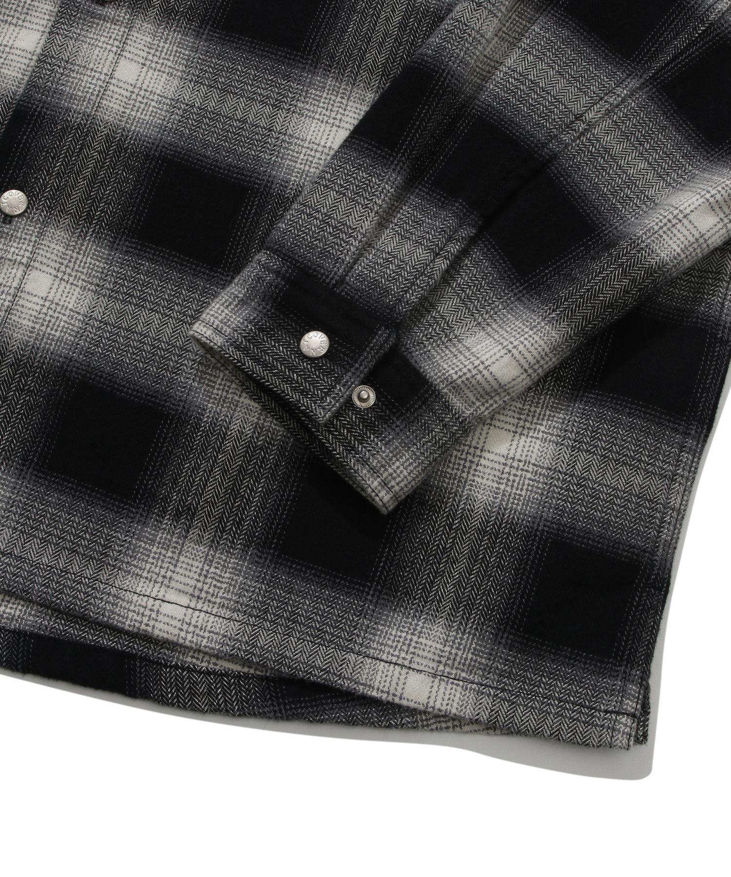 MUSINSA | COVERNAT Overfit Hoodie Check Shirt Black