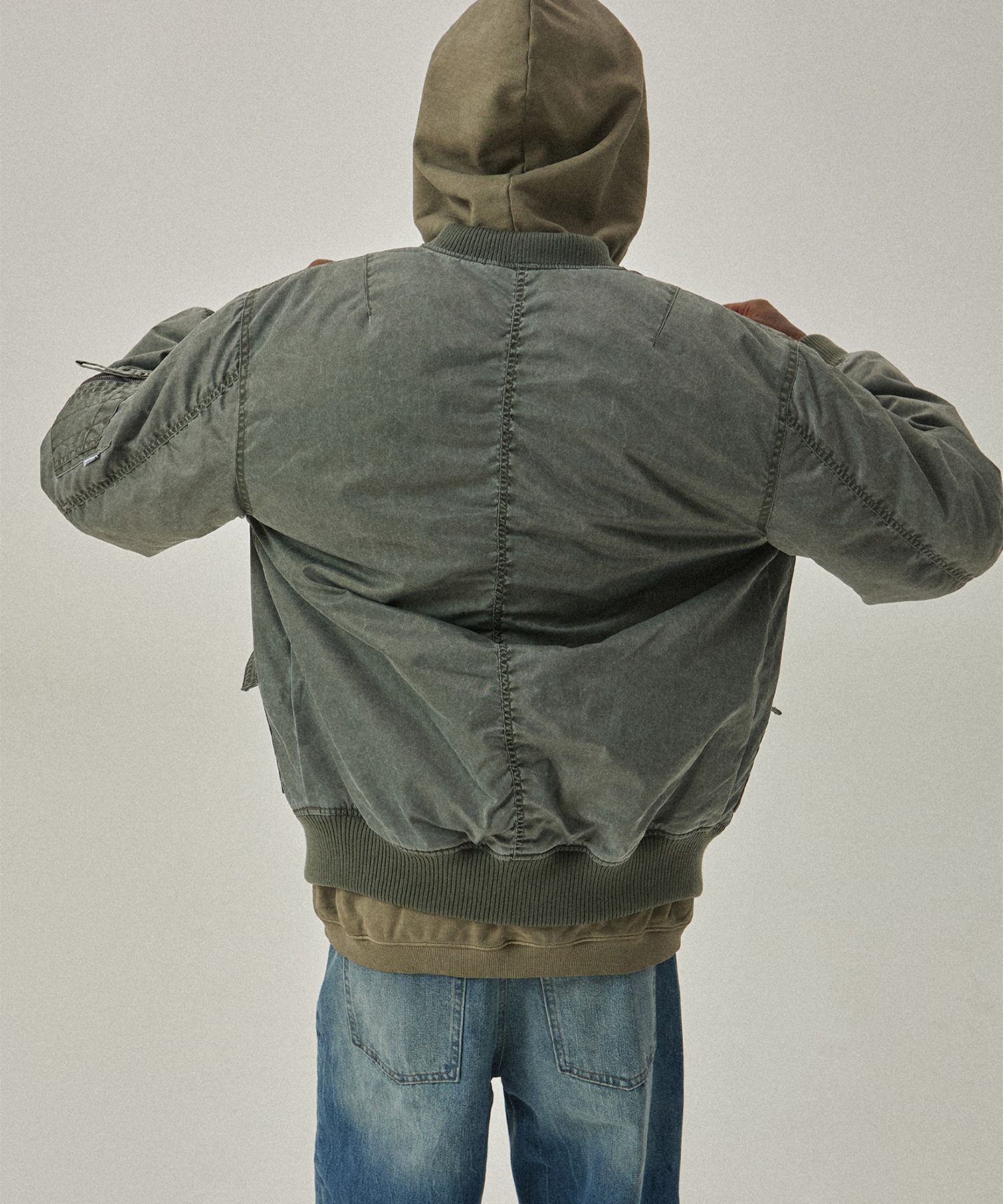 MAGOODGAN ♥ Bomber 5602 Pigment Padding Jumper/追跡付 MUSINSA | MAGOODGAN Bomber 5602 Pigment Padding Silver Grey