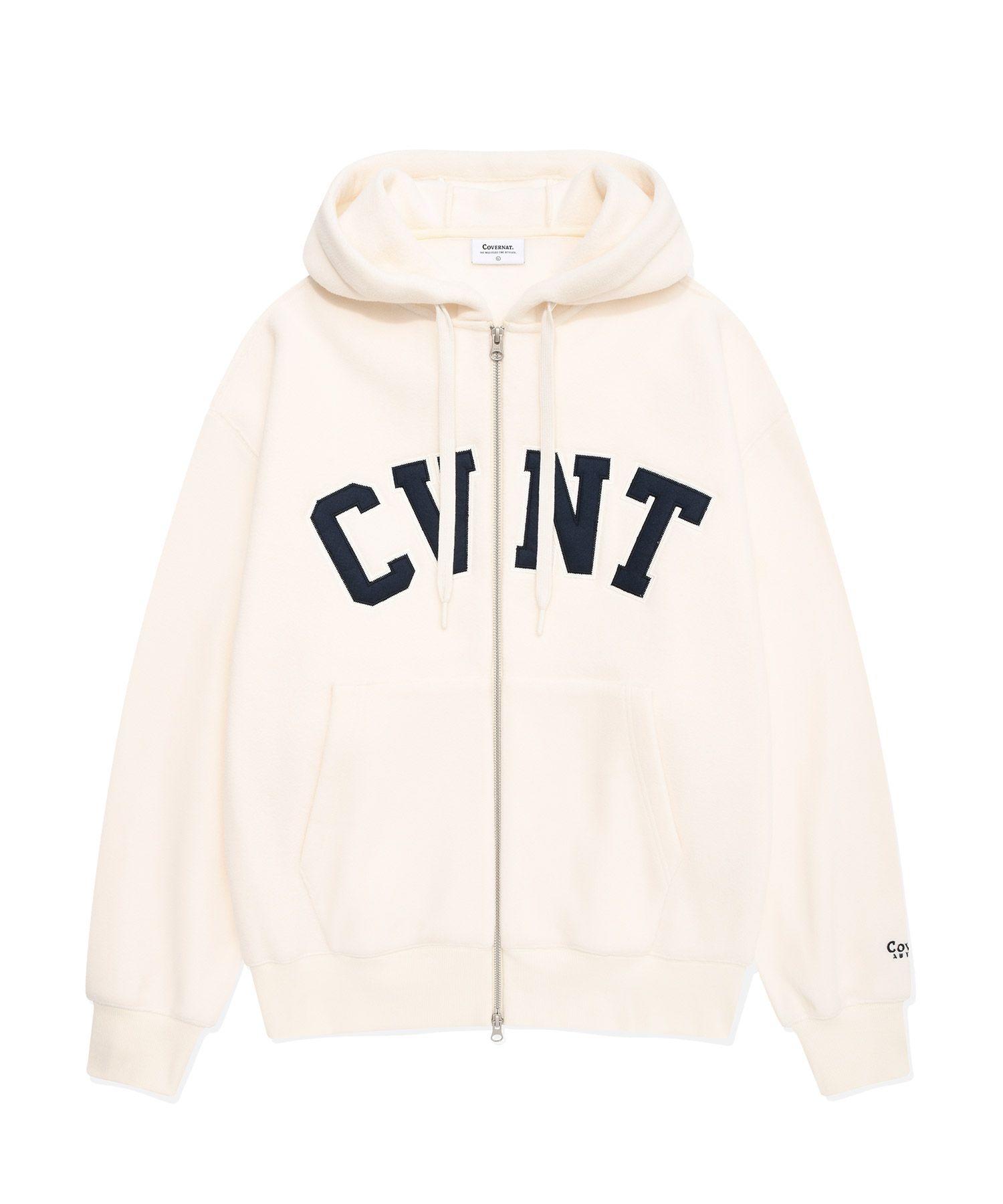 MUSINSA公式 | COVERNAT CVNT Fleece Overfit Hoodie Zip-Up Ivory