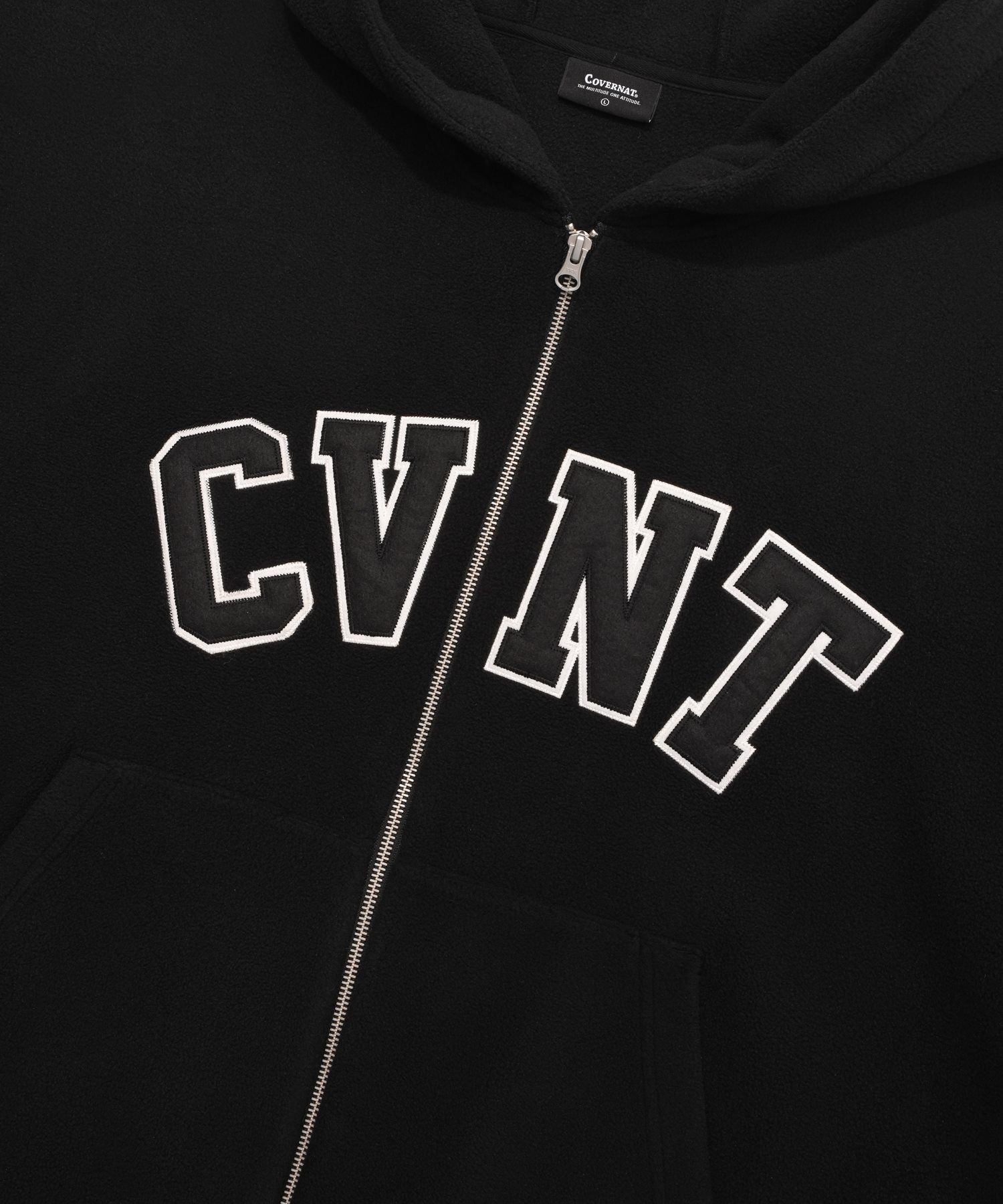 MUSINSA | COVERNAT CVNT Fleece Overfit Hoodie Zip-Up Black