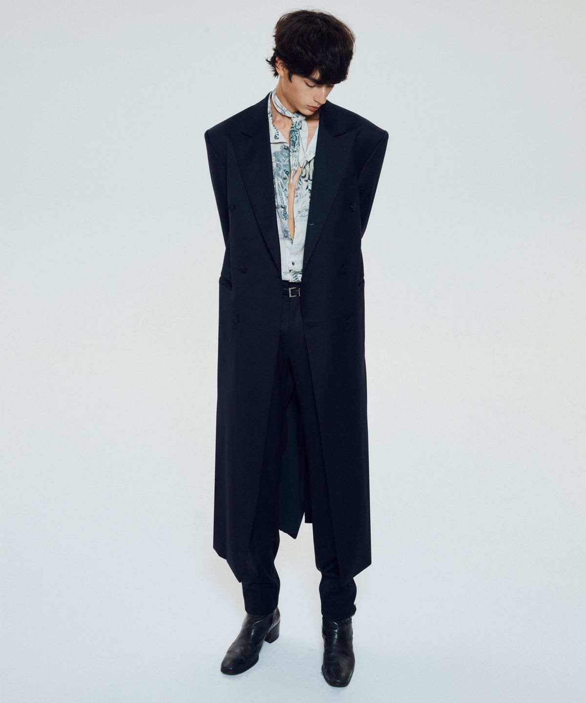 언티지(UNTAGE) 더블 브레스트 울 롱 코트[Navy(UNISEX)]_UTH-FB72