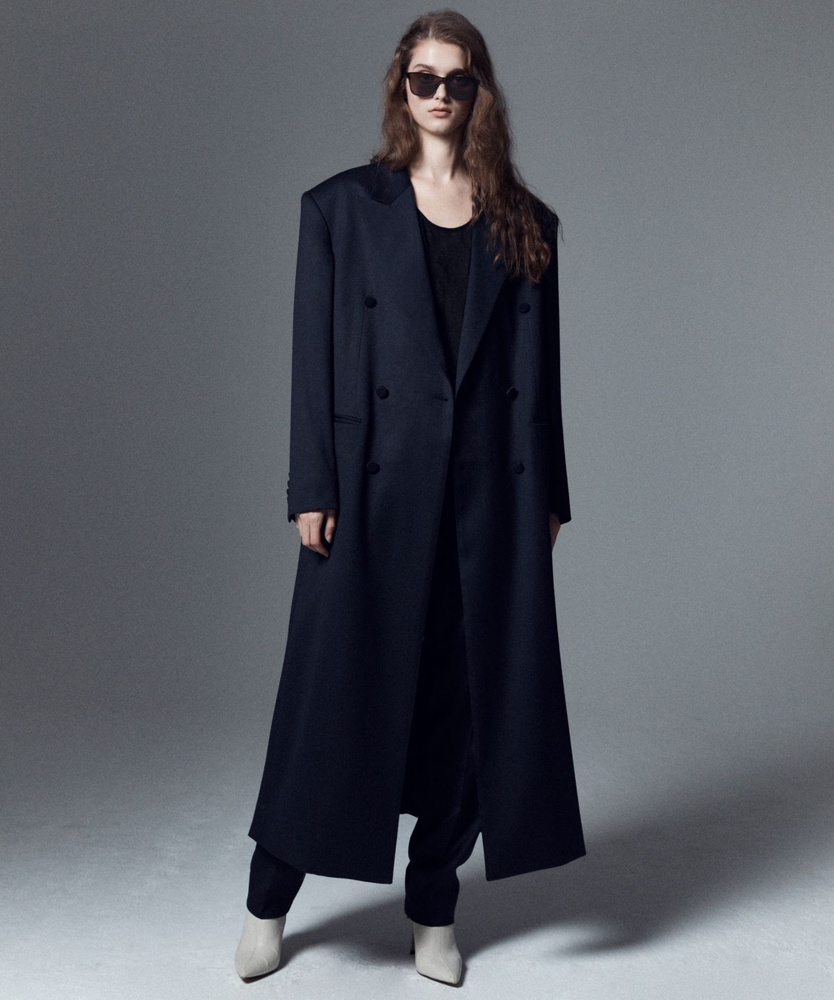 언티지(UNTAGE) 더블 브레스트 울 롱 코트[Navy(UNISEX)]_UTH-FB72
